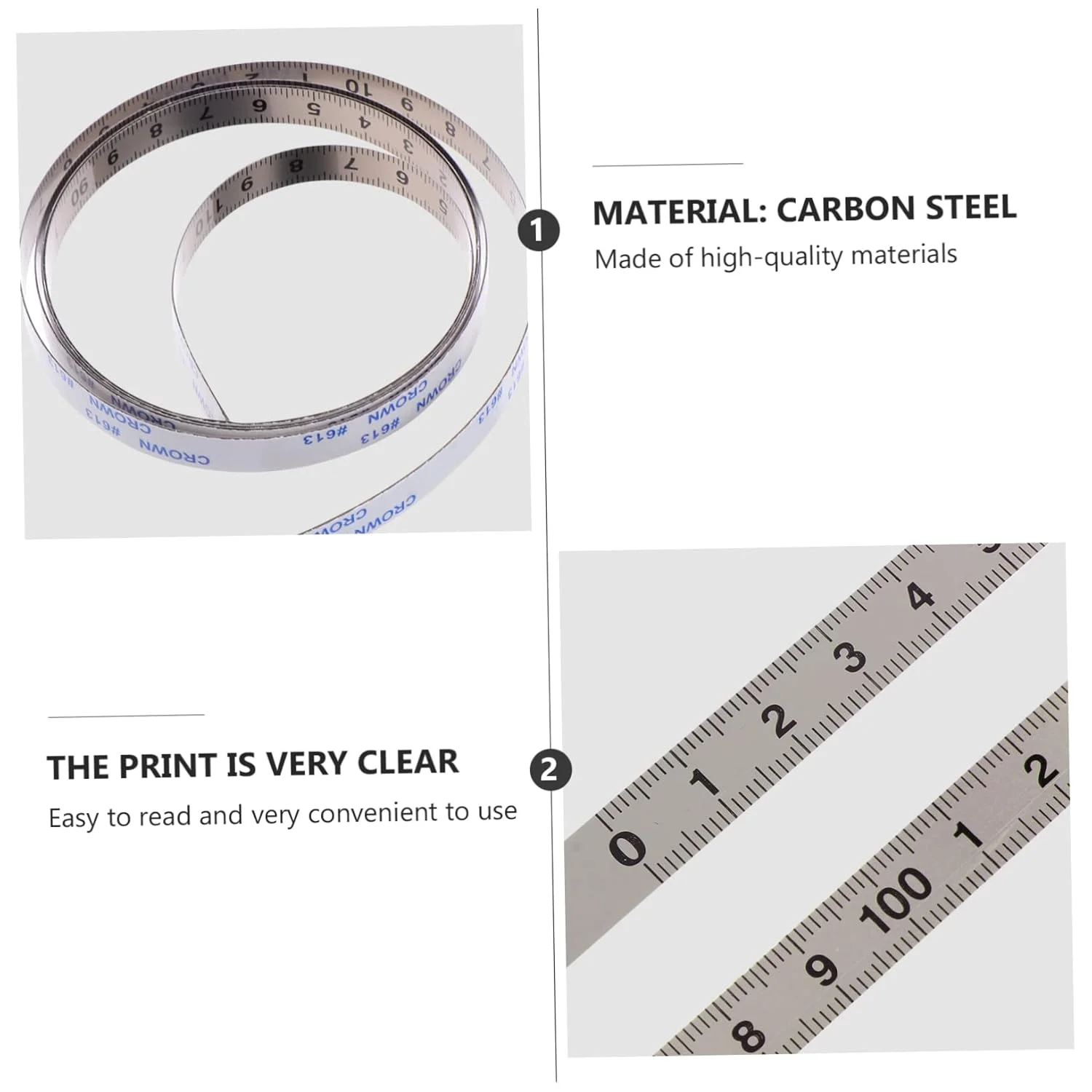 خط کش WOONEKY نوار اندازه گیری چسبی مقیاس خود چسب ابزار اندازه گیری نوار چسب برچسب های فلزی ابزار اندازه گیری ابزار کوچک فولاد کربنی مکانیکی