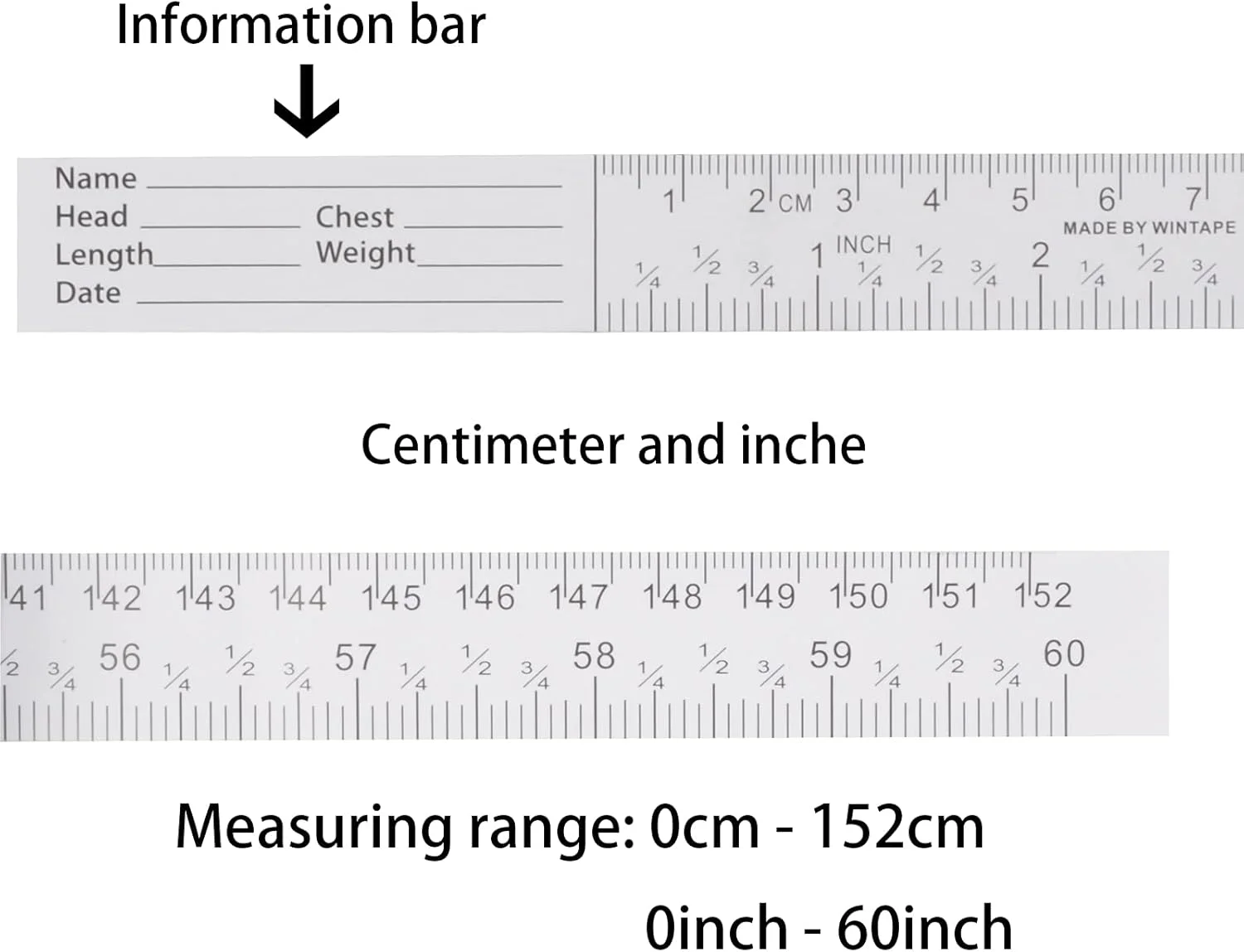 وین تیپ نوار کاغذی یکبار مصرف 1.5 متری کودک، بسته 100 عددی