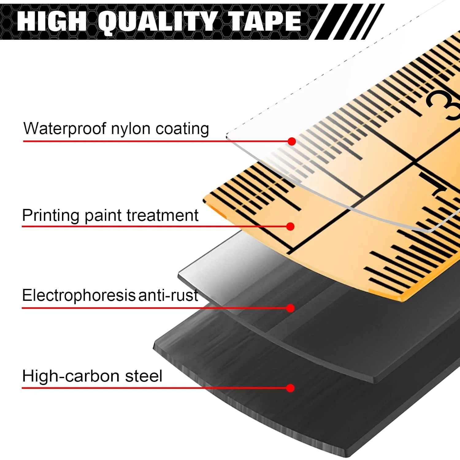 متر نواری مغناطیسی صنعتی WISEUP با واحدهای کسری 1/8 و متریک، خوانا، متر نواری با گیره کمربند برای نقشه برداران، مهندسان، مصارف خانگی، نجاری، ساخت و ساز (1، 16 فوت) (16 فوت)