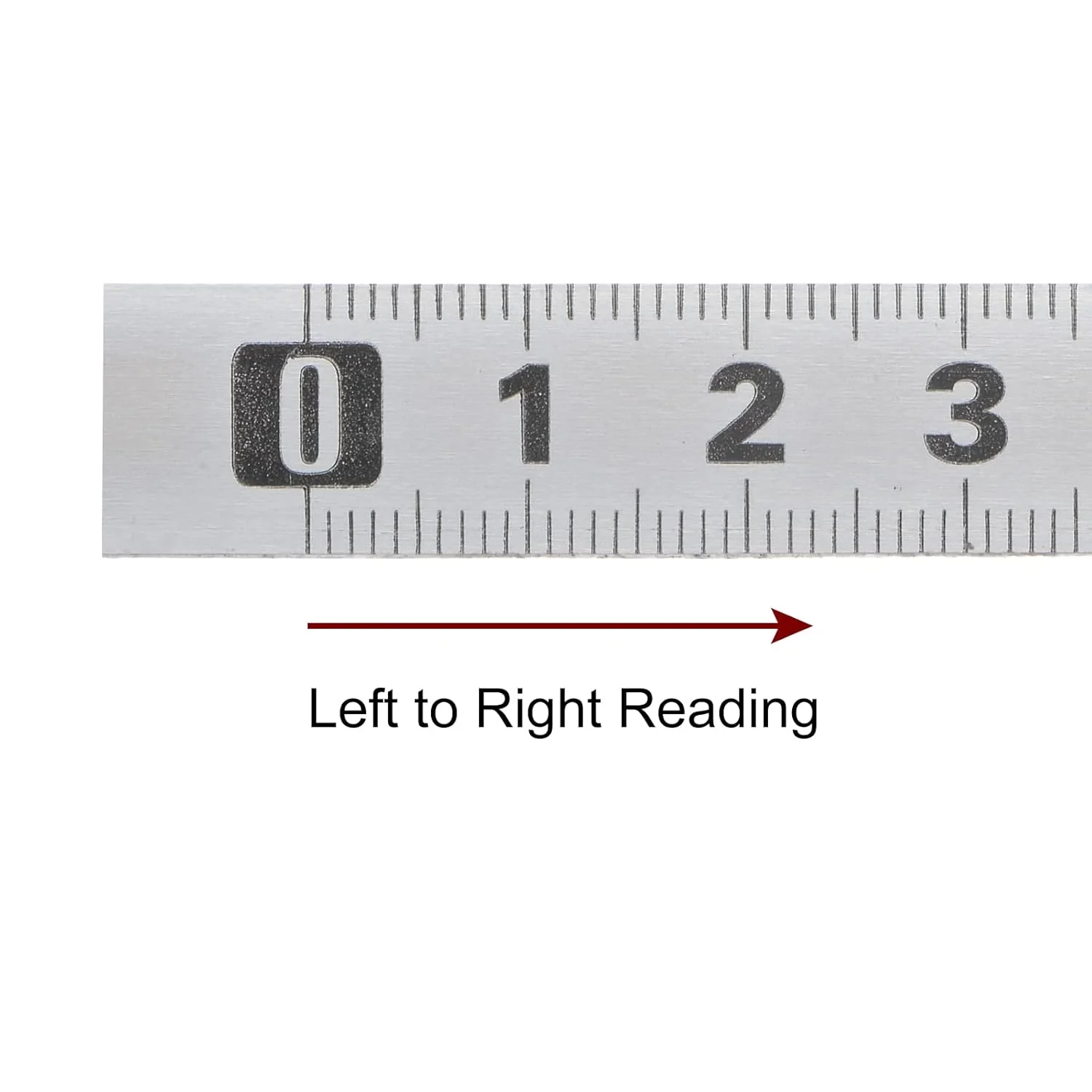 متر نواری خودچسب HARFINGTON 500 سانتی متری، اندازه گیری متریک از چپ به راست، خط کش استیل چسبنده میز کار، نقره ای