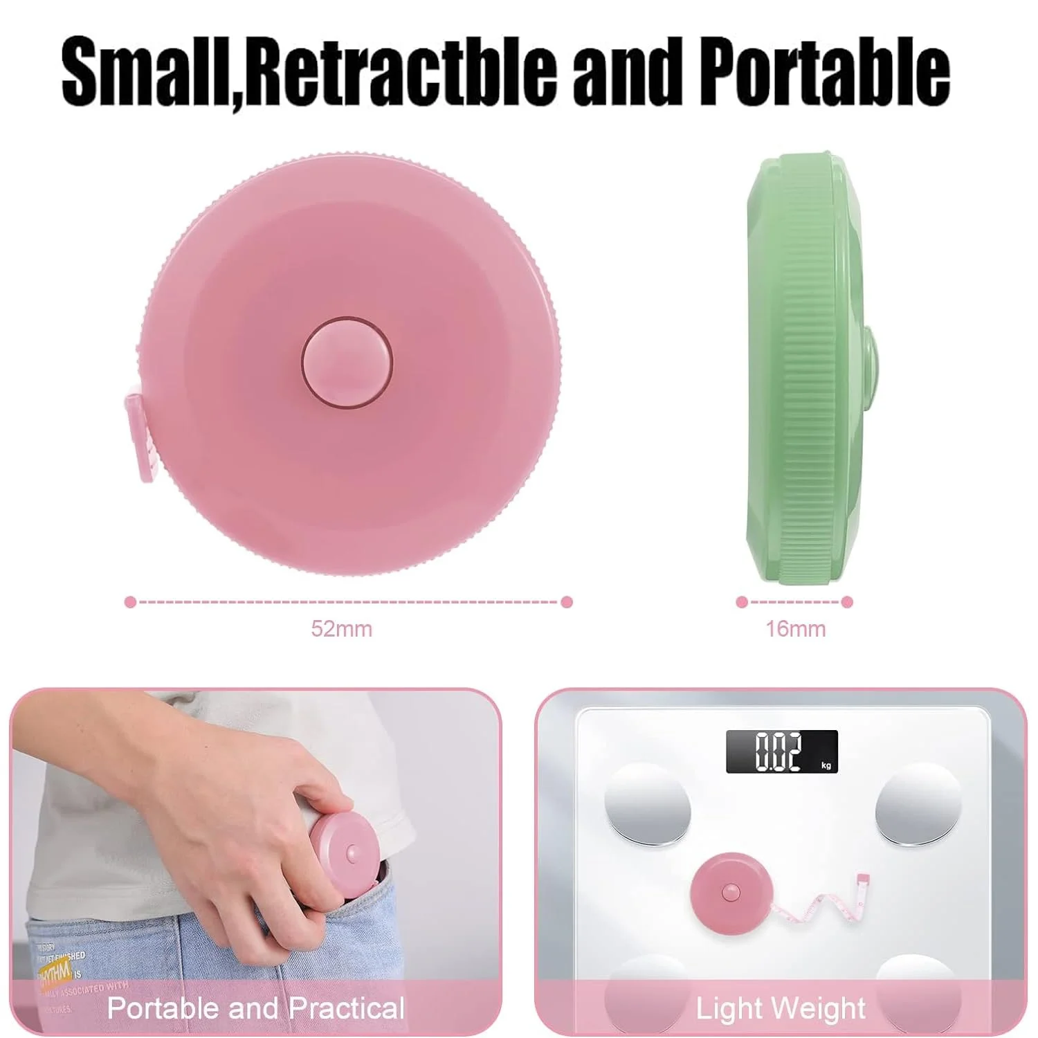 متر خیاطی جمع شونده GROONFEIR، بسته 10 عددی متر نواری پارچه ای نرم دو طرفه 150 سانتی متر / 60 اینچ، مجموعه متر اندازه گیری کوچک دکمه فشاری برای خیاطی، صنایع دستی، پارچه و اندازه گیری بدن