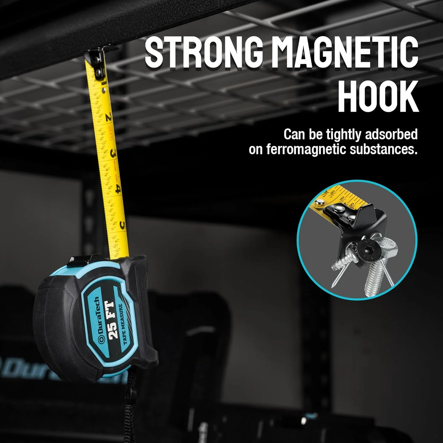 متر نواری مغناطیسی دوراتک 7.5 متری با واحدهای کسری 1/8، متر نواری جمع شونده، خواندن آسان از هر دو طرف، قلاب مغناطیسی و بدنه مقاوم در برابر ضربه برای ساخت و ساز، نجاری متر نواری مغناطیسی دوراتک 7.5 متری با واحدهای کسری 1/8، متر نواری جمع شونده، خواندن آسان از هر دو طرف، قلاب مغناطیسی و بدنه مقاوم در برابر ضربه برای ساخت و ساز، نجاری