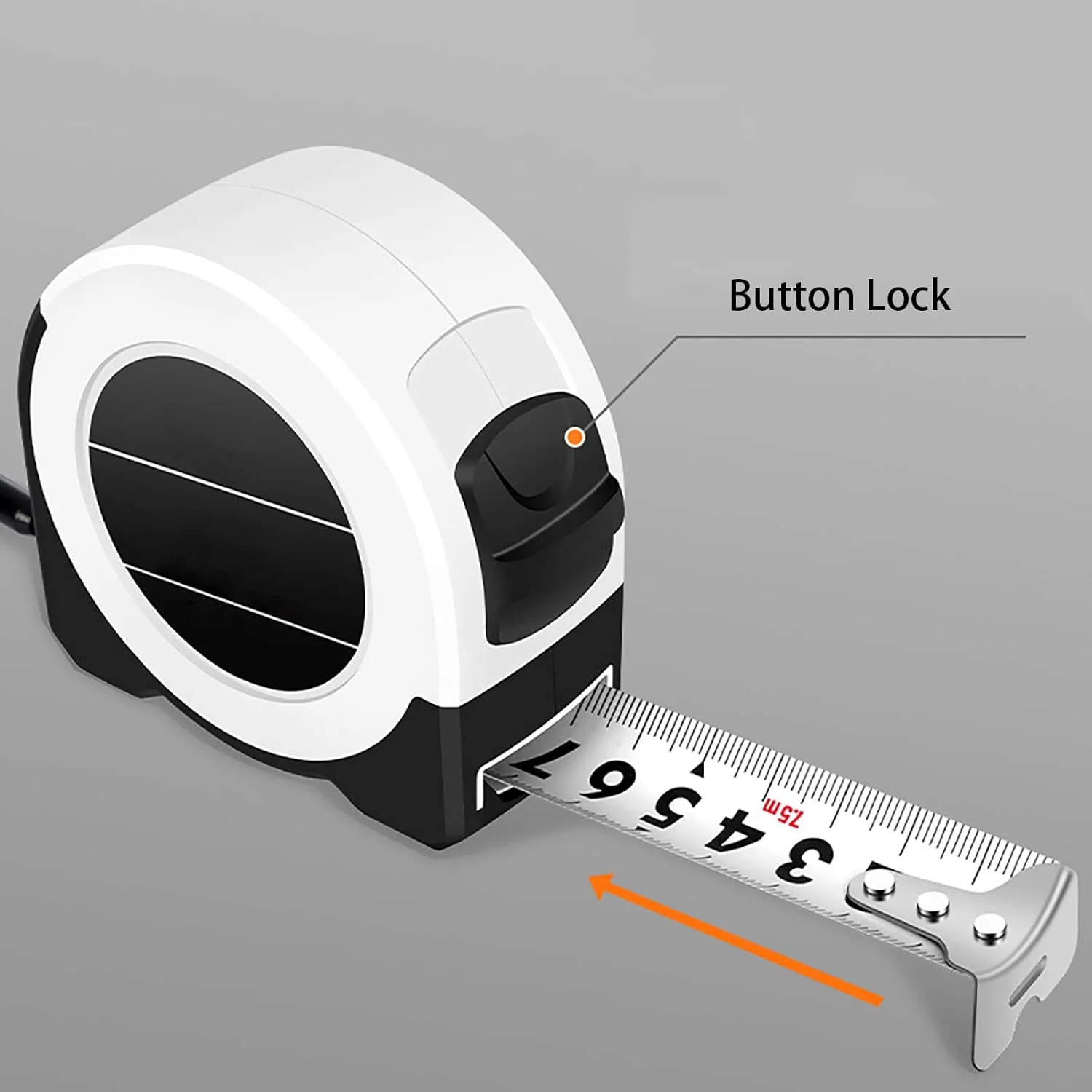 متر نواری GAILY YOUTH با روکش مات، متر نواری 10 متری استیل ضد زنگ با پوشش نایلونی، متر نواری جمع شونده خود قفل شونده با روکش محافظ لاستیکی