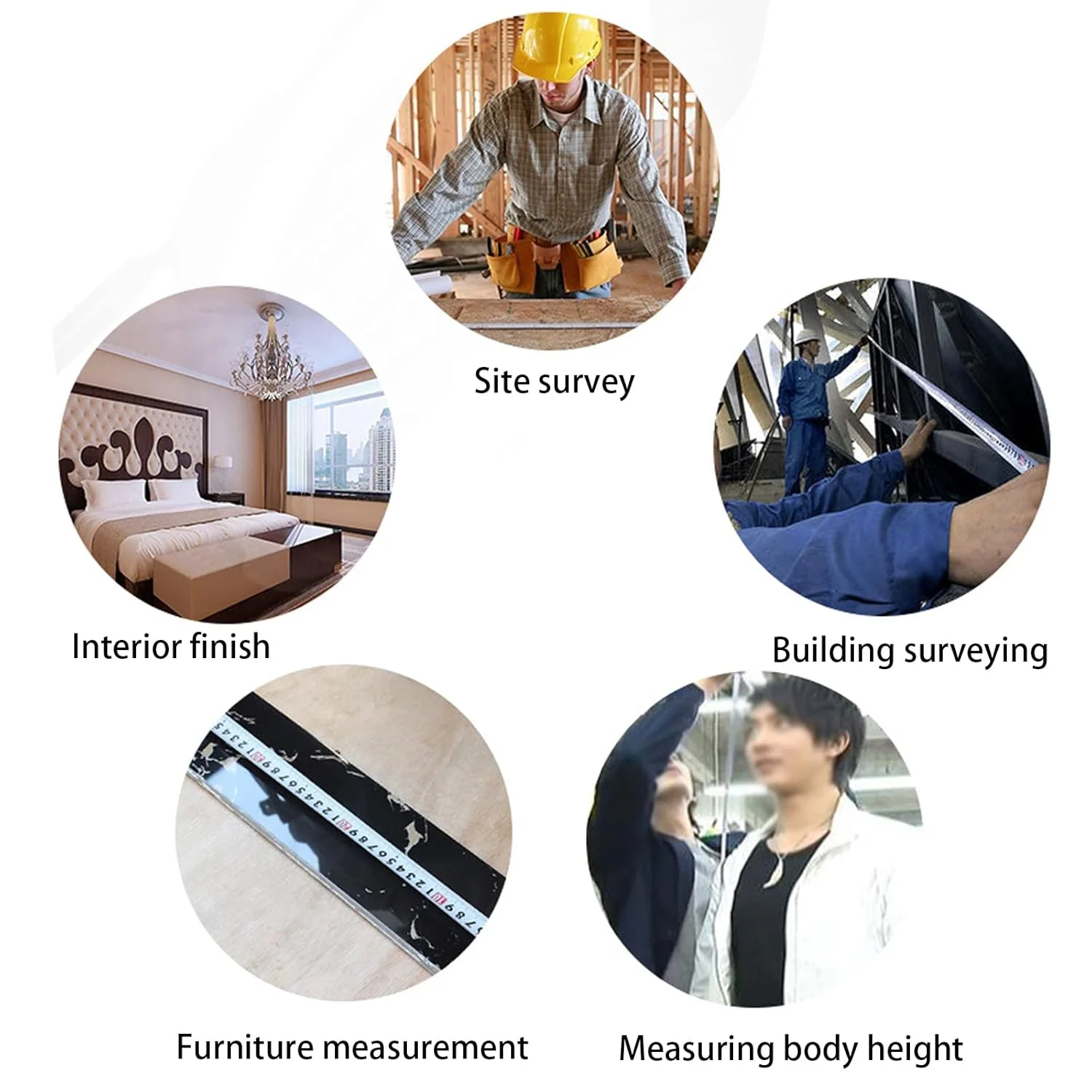 متر نواری GAILY YOUTH با روکش مات، متر نواری 10 متری استیل ضد زنگ با پوشش نایلونی، متر نواری جمع شونده خود قفل شونده با روکش محافظ لاستیکی