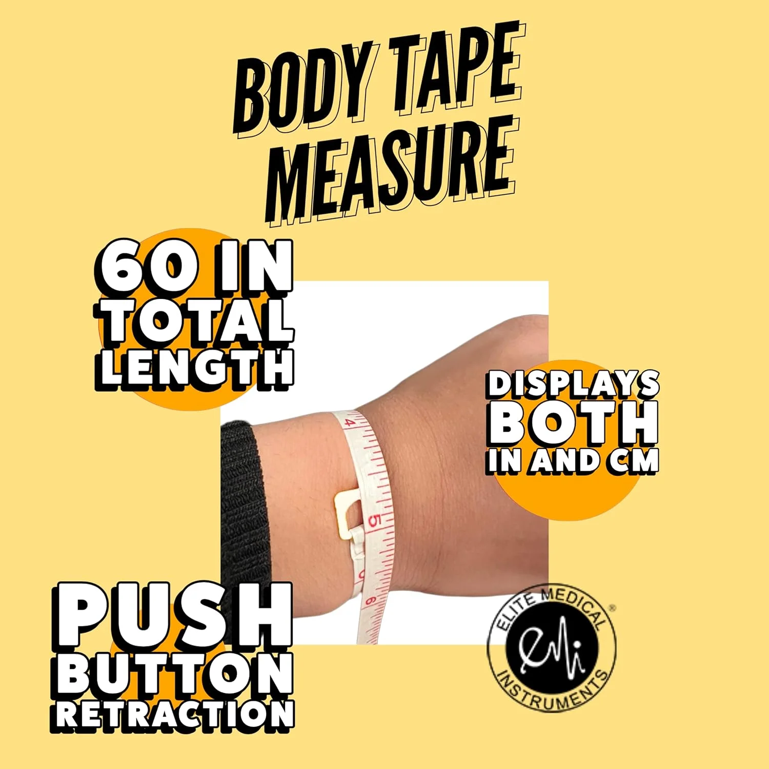 متر نواری جمع شونده بدنه EMI از Elite Medical Instruments (سلطنتی)