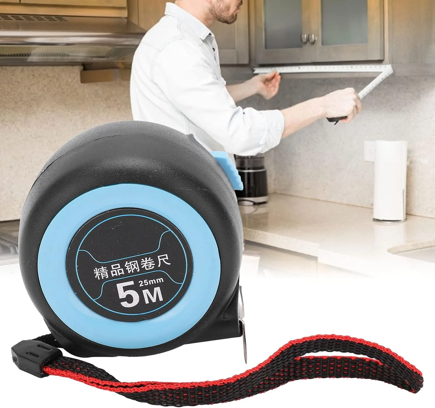 متر نواری سوراندی 5 متری، متر اندازه گیری جمع شونده برای ساخت و ساز، خط کش جیبی با روکش محافظ لاستیکی برای نقشه برداران، مهندسان، برقکاران و صنعتگران