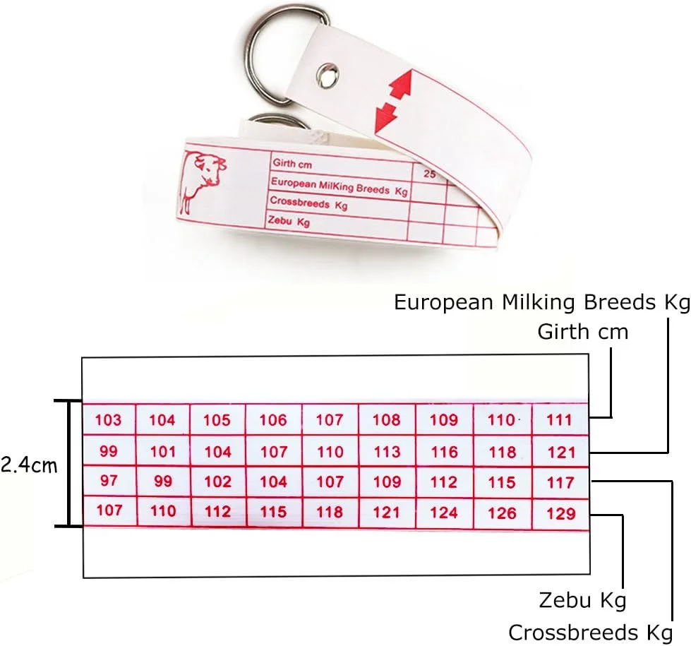 نوار اندازه گیری حرفه ای وزن (کیلوگرم) و قد (سانتی متر) دام نوار اندازه گیری حرفه ای وزن (کیلوگرم) و قد (سانتی متر) دام