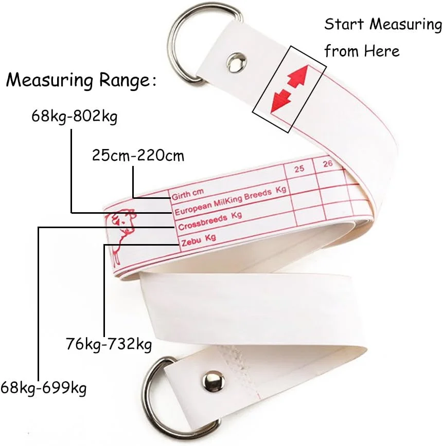 نوار اندازه گیری حرفه ای وزن (کیلوگرم) و قد (سانتی متر) دام نوار اندازه گیری حرفه ای وزن (کیلوگرم) و قد (سانتی متر) دام