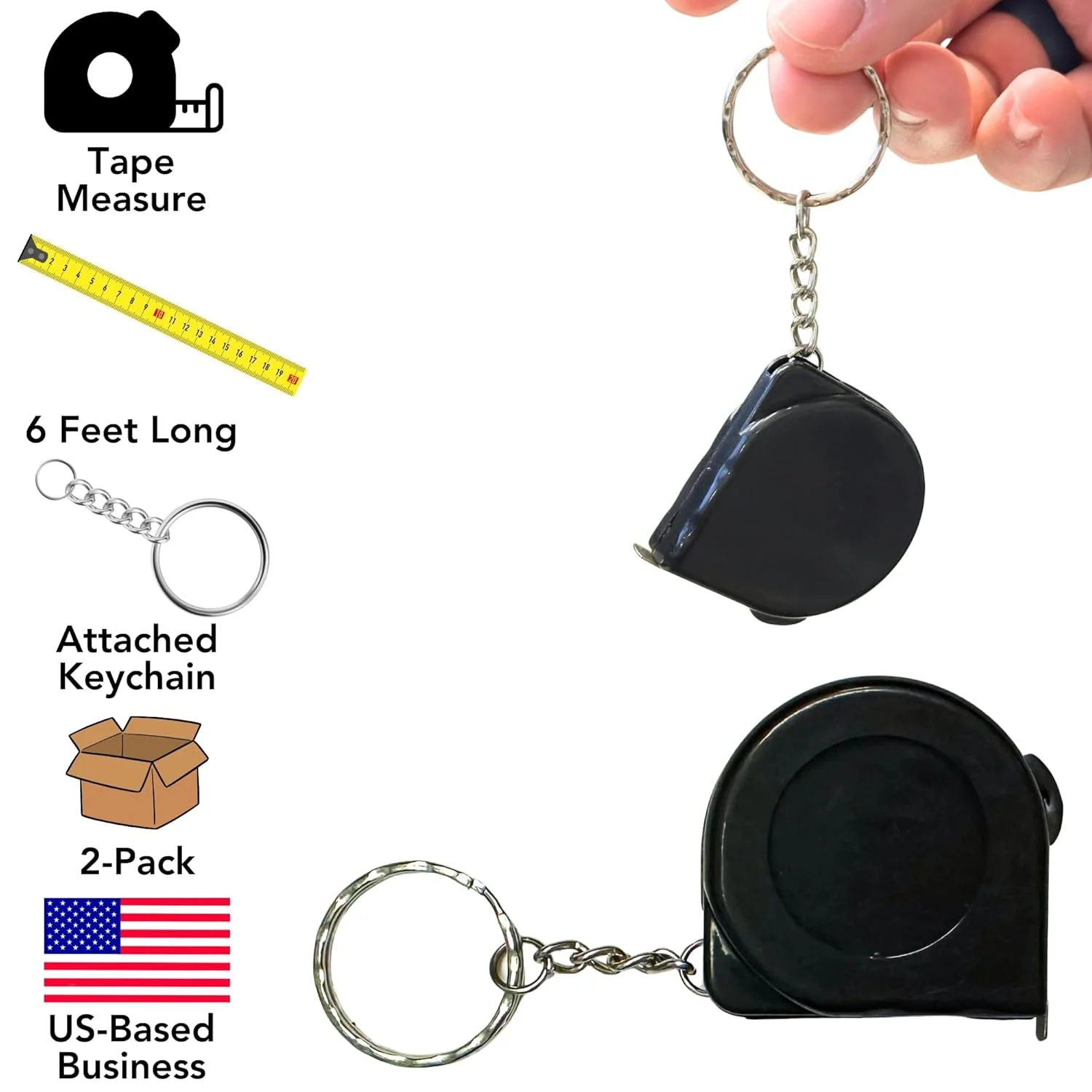 متر نواری 1.8 متری سخت افزار هریر، بسته 2 عددی