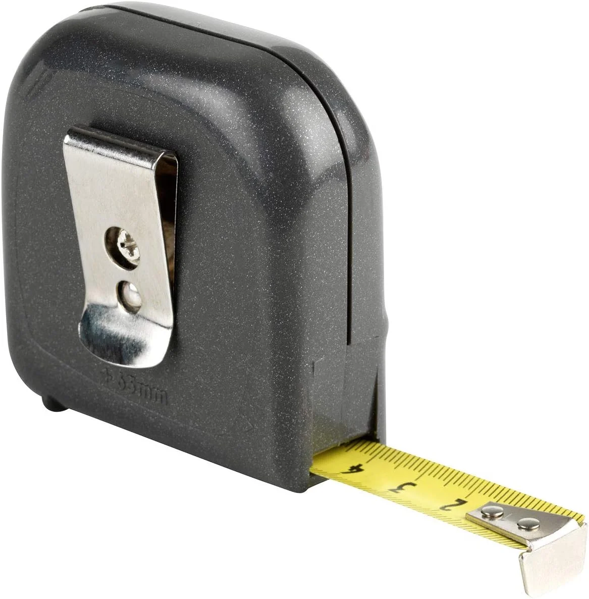 متر نواری سولا مدل UNI-MATIC - 3 متر / 16 میلی متر - متر نواری جیبی با گیره کمربند - نوار فولادی، رنگ زرد با مقیاس میلی متر - کلاس دقت II - متر رولی با قلاب انتهایی متحرک - طول 3 متر/16 میلی متر