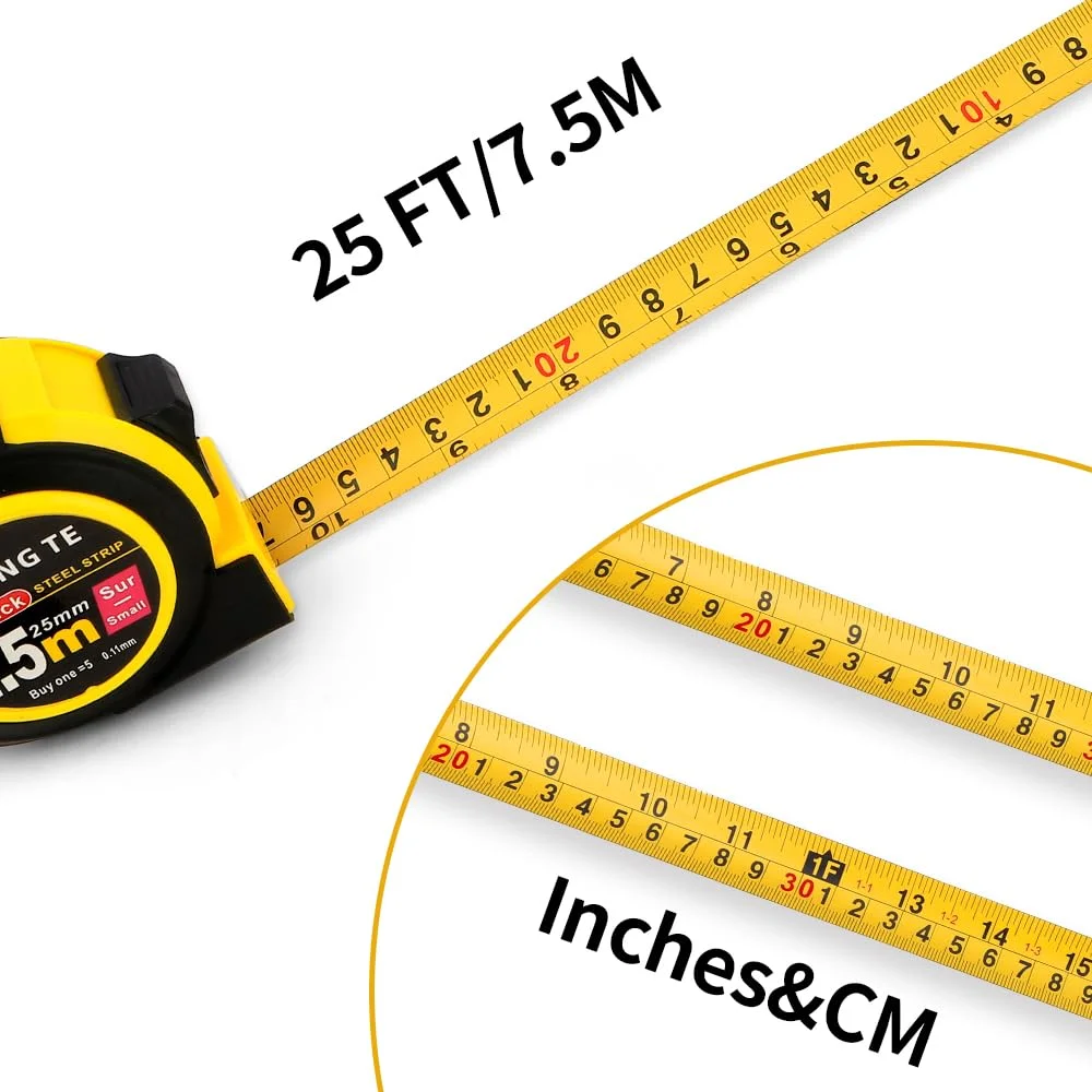 بسته 2 عددی متر نواری (7.5 متر) مترهای اندازه گیری فولادی جمع شونده دیجیتال با قابلیت خواندن آسان 7.5 متری نوار اندازه گیری سنگین با کسری ابزار اندازه گیری برای نجار خانگی صنعتگر برقکار Cinta Metrica بسته 2 عددی متر نواری (7.5 متر) مترهای اندازه گیری فولادی جمع شونده دیجیتال با قابلیت خواندن آسان 7.5 متری نوار اندازه گیری سنگین با کسری ابزار اندازه گیری برای نجار خانگی صنعتگر برقکار Cinta Metrica
