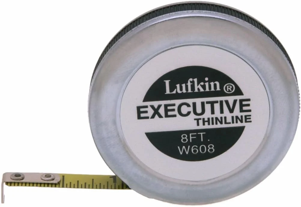 متر جیبی باریک لوفتکین کرسنت با روکش زرد، 1/4 اینچ در 8 فوت - W608