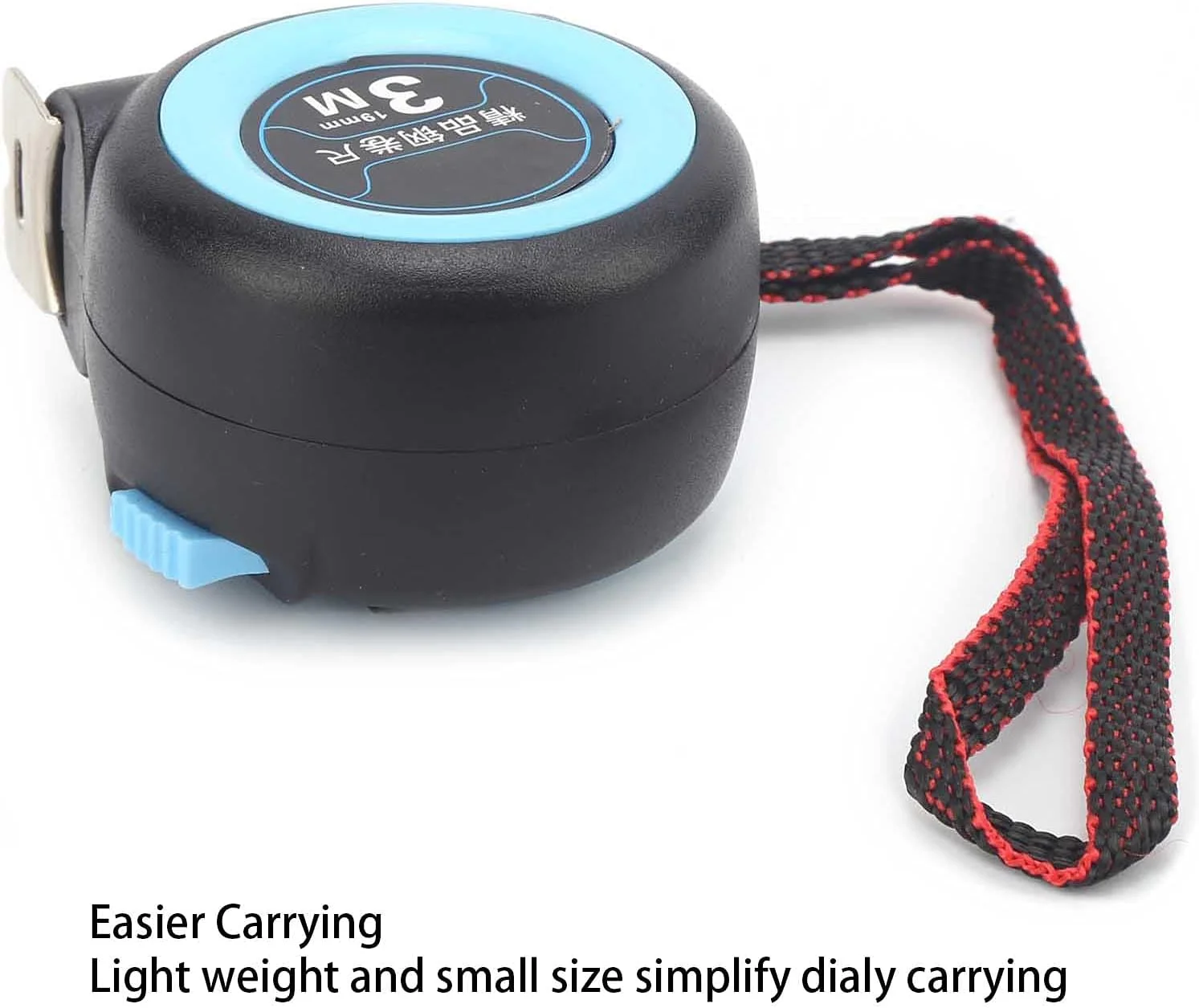 متر نواری جمع شونده سوراندی 3 متری، مقیاس متریک، تیغه پهن 1.8 سانتی متری با قابلیت خواندن آسان و گیره کمربند برای نقشه برداران، مصارف خانگی، نجاران، مشکی آبی