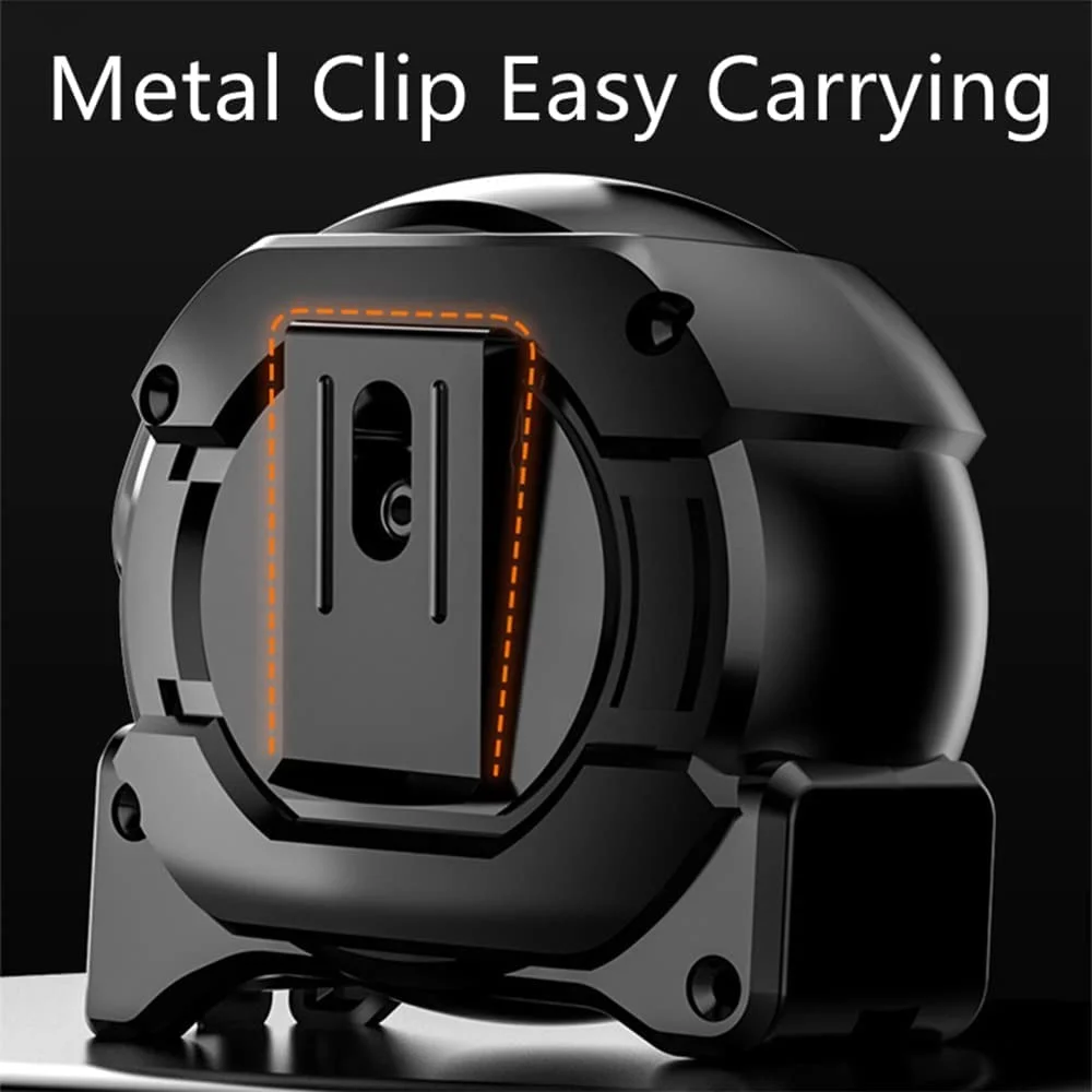 متر فلزی فلورسنت 7.5 متری آزونی، جمع شونده خود قفل شونده، خوانا با اعداد کسری، متر فلزی خود قفل شونده برای اندازه گیری دقیق، فلورسنت شب تاریک