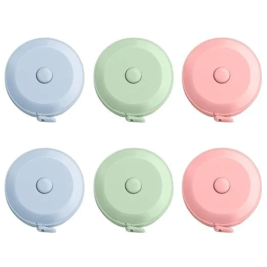 متر خیاطی 6 عددی، متر نواری مینی پارچه ای 1.5 متری جمع شونده، متر نواری نرم برای خیاطی، لوازم جانبی منزل و محل کار