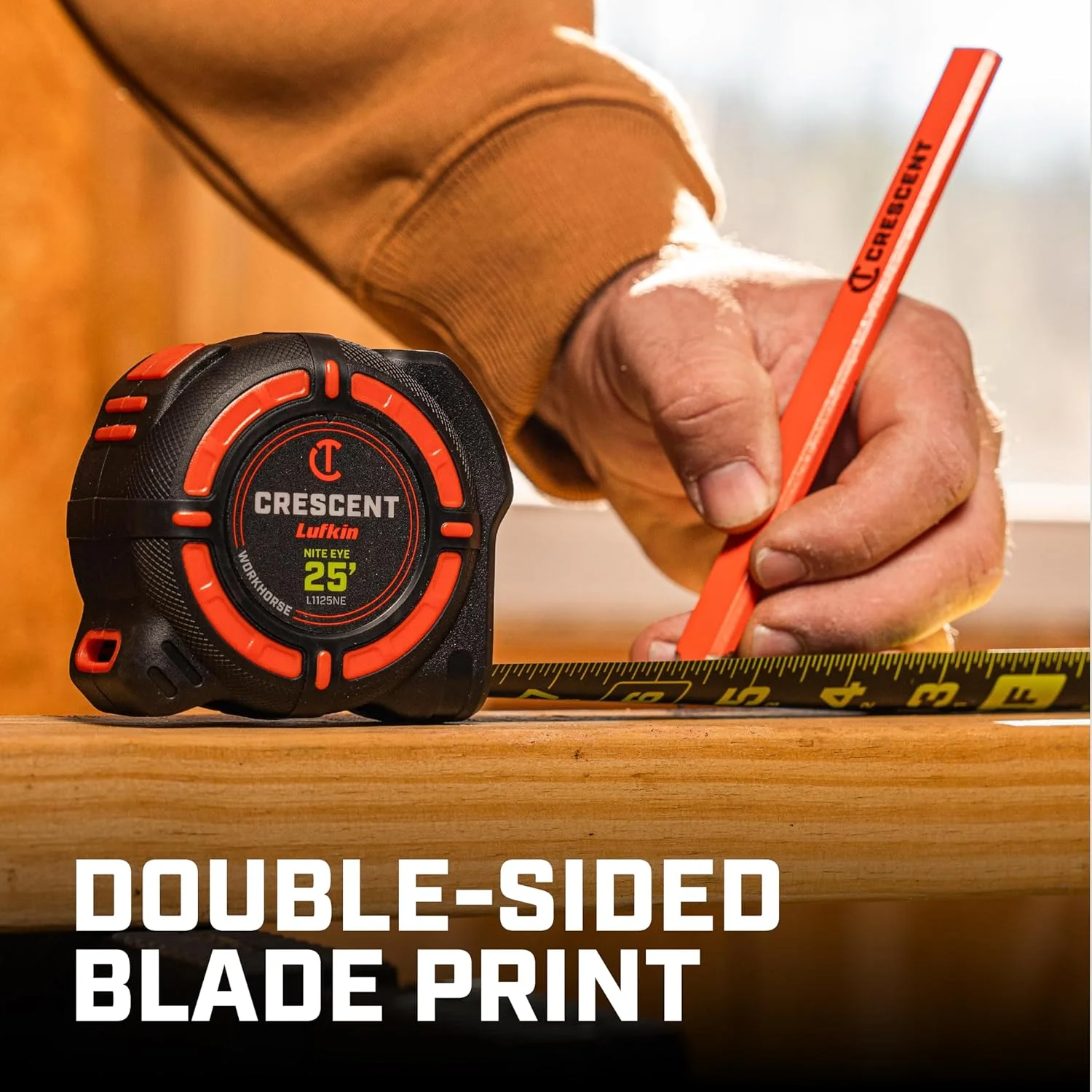 متر نواری 8 متری / 25 فوتی کرسنت لوفکین ورک هورس نایت آی | L1125NECME