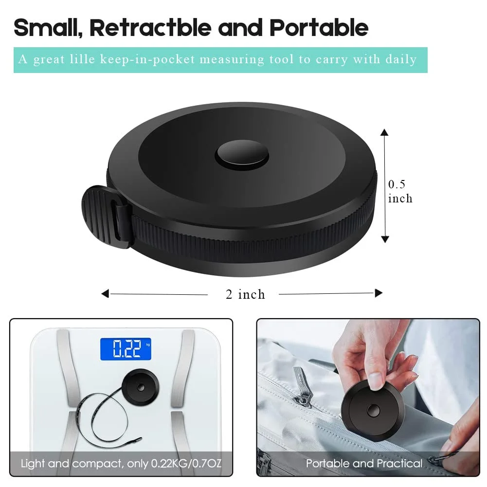 متر خیاطی بدنه مستر.دو، متر نواری جمع شونده 150 سانتی متر / 60 اینچ، مشکی متر خیاطی بدنه مستر.دو، متر نواری جمع شونده 150 سانتی متر / 60 اینچ، مشکی