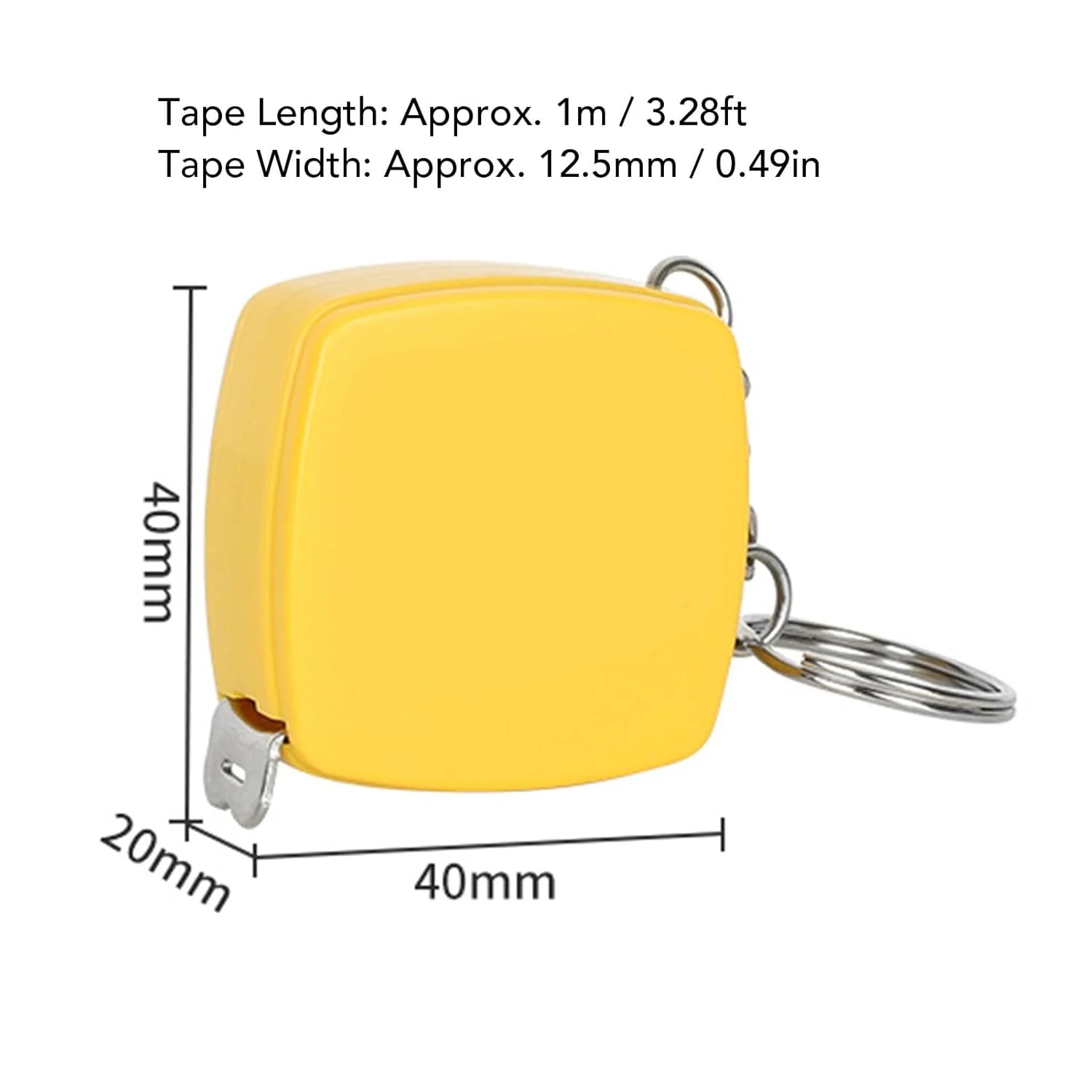 متر نواری کوچک NDNCZDHC، 1 متر، متر نواری فولادی جمع شونده قابل حمل با زنجیر، دقت 1 میلی متر (زرد) متر نواری کوچک NDNCZDHC، 1 متر، متر نواری فولادی جمع شونده قابل حمل با زنجیر، دقت 1 میلی متر (زرد)
