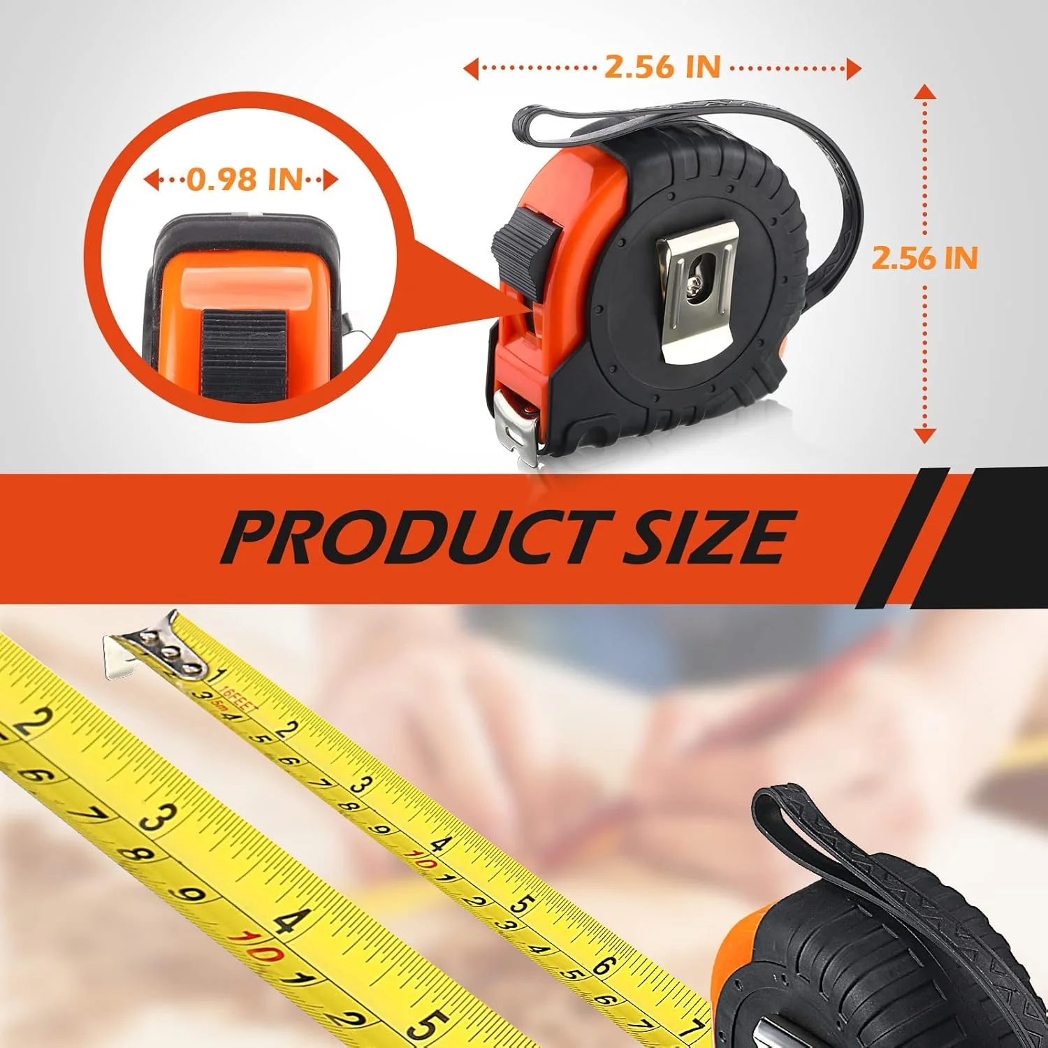 یونسلینگ 20 عدد متر نواری 3.6 متری، متر اندازه گیری با خوانایی آسان، متر نواری جمع شونده با مقیاس 1/8 یونسلینگ 20 عدد متر نواری 3.6 متری، متر اندازه گیری با خوانایی آسان، متر نواری جمع شونده با مقیاس 1/8