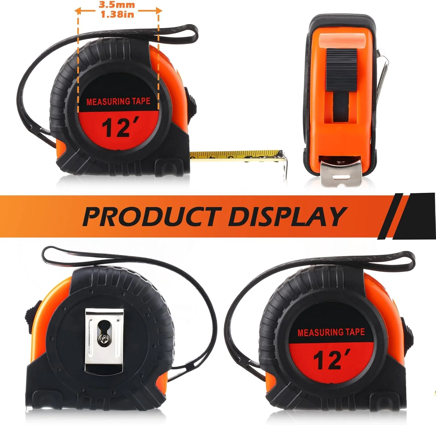 یونسلینگ 20 عدد متر نواری 3.6 متری، متر اندازه گیری با خوانایی آسان، متر نواری جمع شونده با مقیاس 1/8 یونسلینگ 20 عدد متر نواری 3.6 متری، متر اندازه گیری با خوانایی آسان، متر نواری جمع شونده با مقیاس 1/8