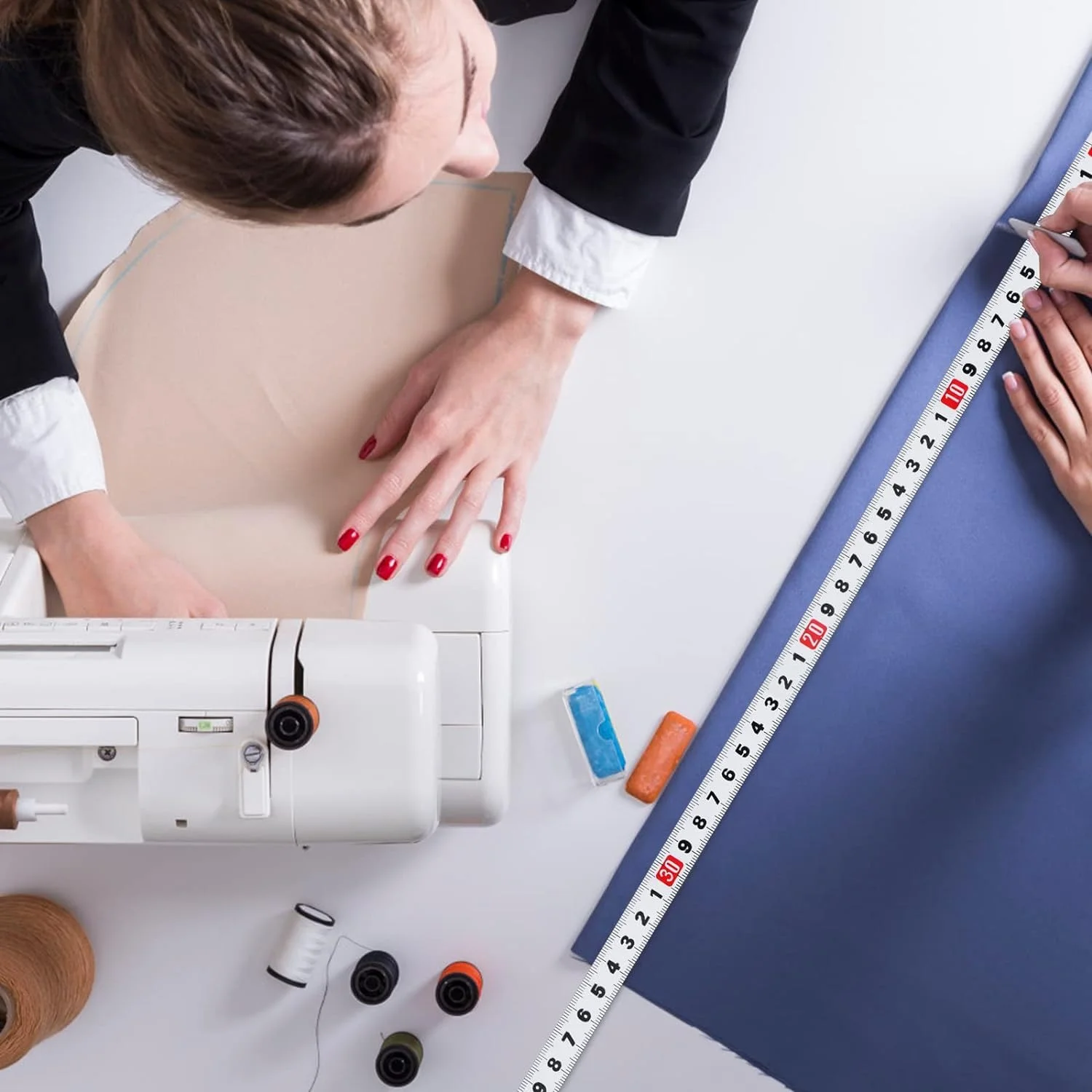 3 عدد خط کش چسبی متری 1 متری - اندازه گیری از چپ به راست، راست به چپ، وسط به هر دو طرف - خط کش برچسبی برای اره رومیزی مکانیکی