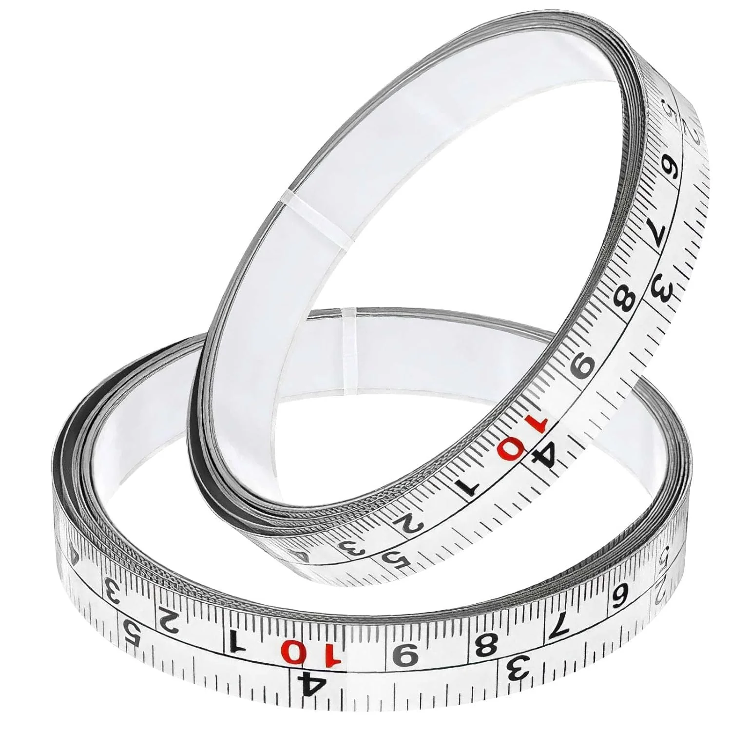 نوار اندازه گیری فلزی چسبی، نوار اندازه گیری خود چسب با پشت چسب قوی، خط کش پوست کنده و چسبی برای اره میزی، خیاطی و میز کار (۱۹۸ سانتی متر راست به چپ، ۲ عدد)