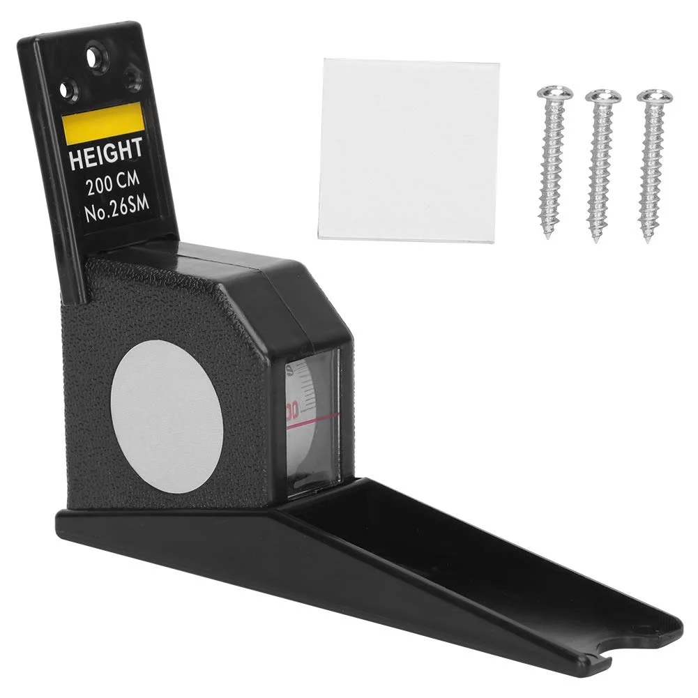 قدسنج فلزی 2 متری/6.6 فوتی با متر نواری جمع شونده ABS ابزار اندازه گیری قد سیاه/سفید (مشکی)