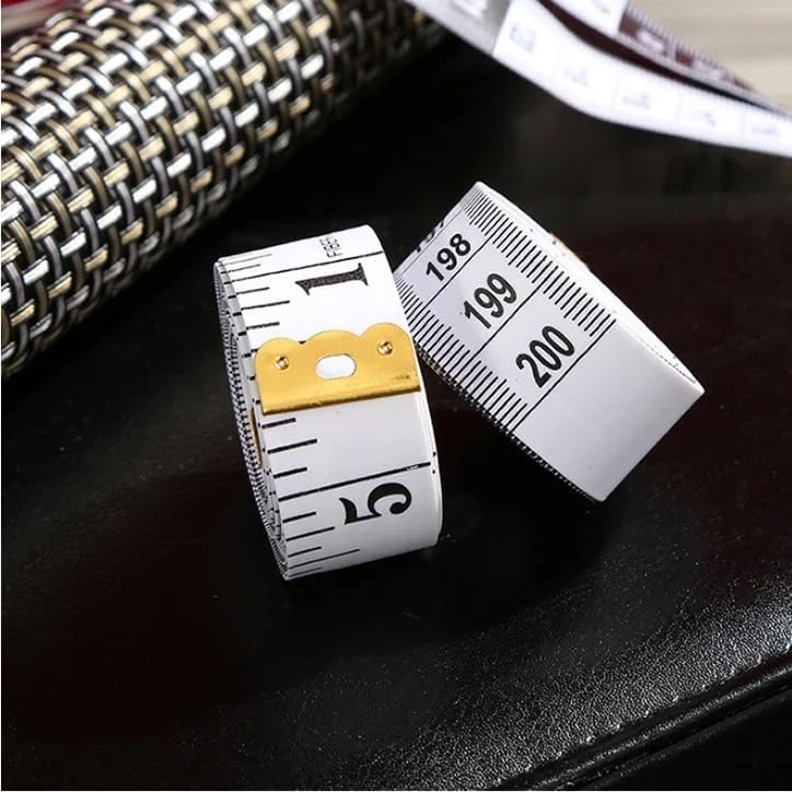 متر نواری WMGSDWB، خط کش انعطاف پذیر، نوار خیاطی، خط کش فرآیند خیاطی (سفید)