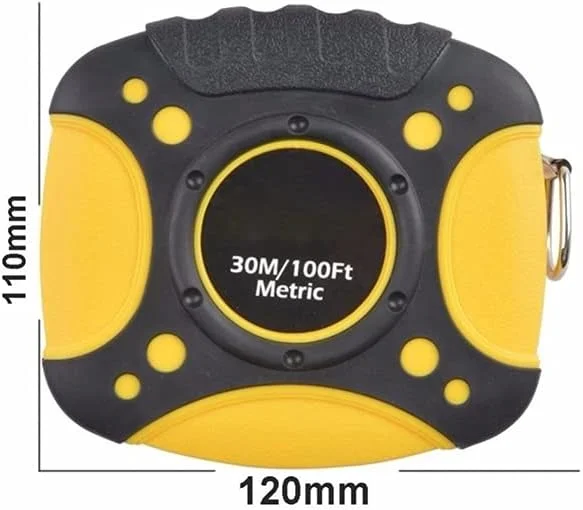 متر نواری TEDNIDS 30 متری / 100 فوتی حرفه ای با نوار فولادی سفید و بدنه ABS