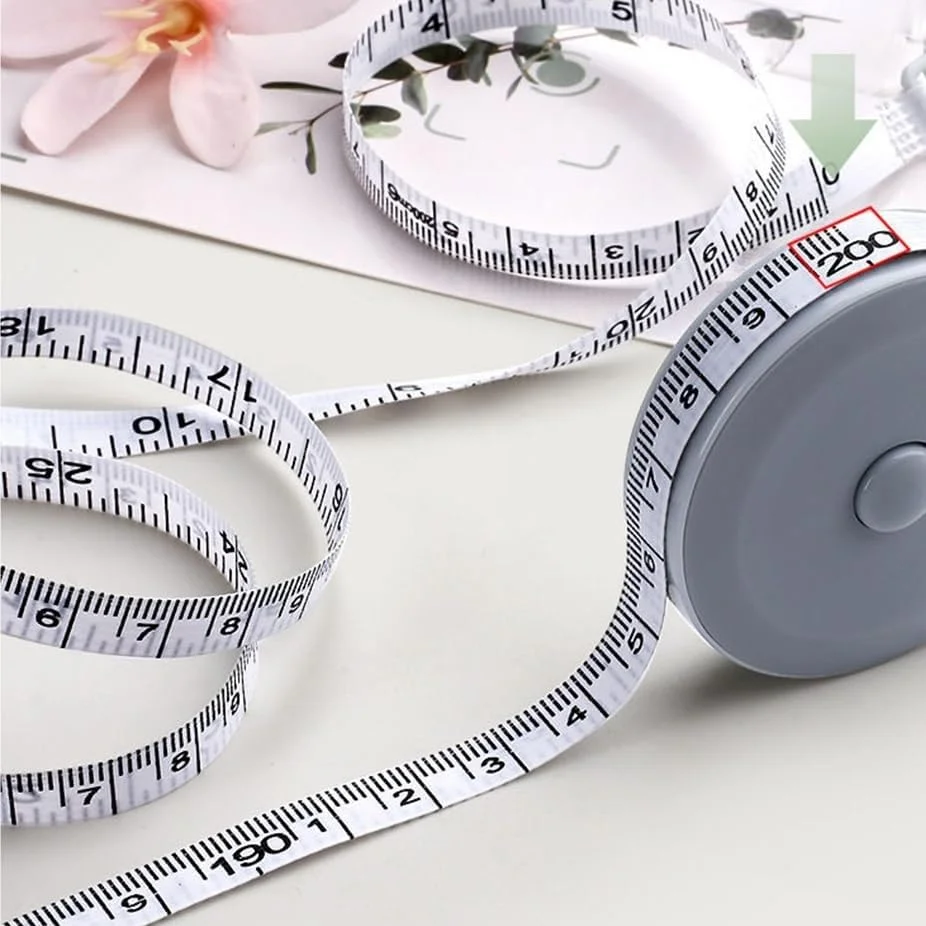 متر نواری WMGSDWB، خط کش انعطاف پذیر، نوار خیاطی، خط کش فرآیند خیاطی (سفید)