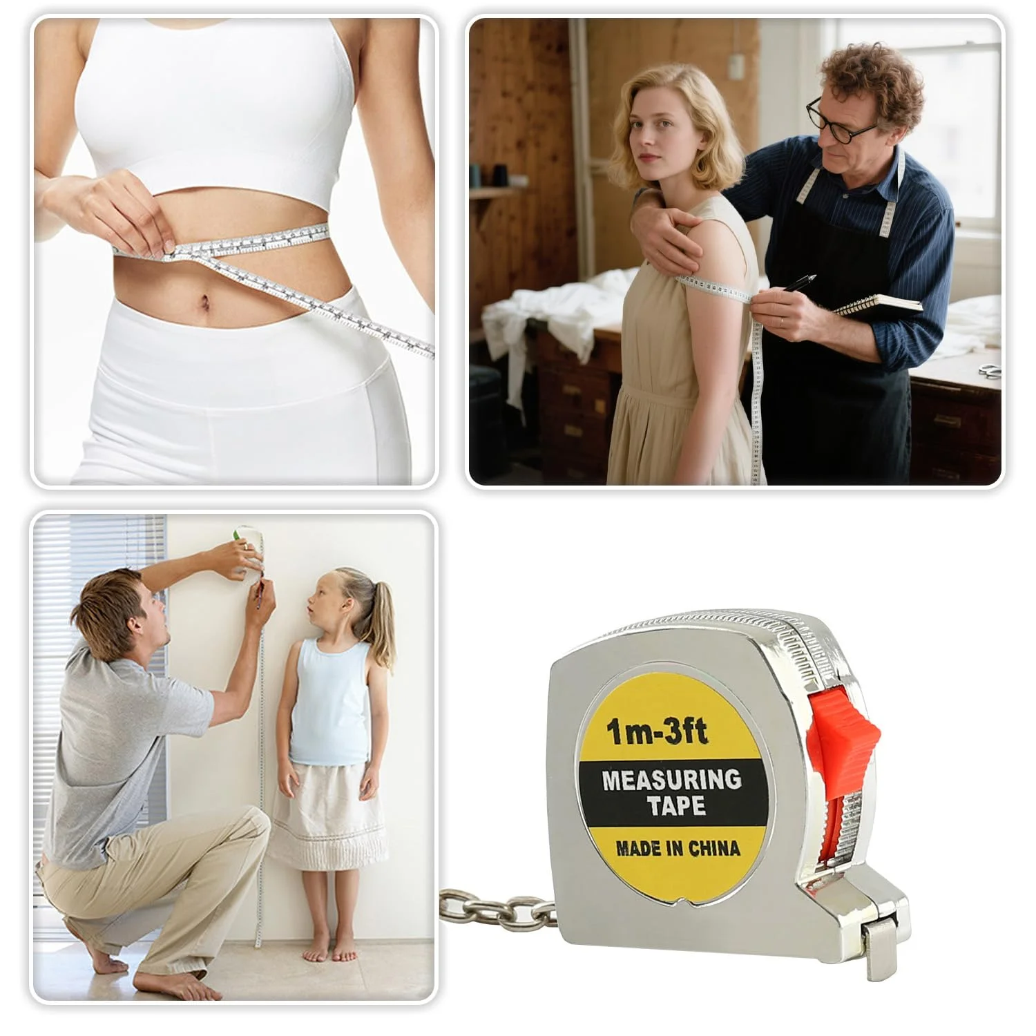 جاکلیدی متر نواری مینی 12 عددی، مترهای جمع شونده 1.5 اینچی با قفل، خط کش کوچک کاربردی برای مهمانی، کیسه هدیه، جوایز کلاسی، 1 متر