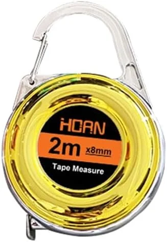 متر نواری کوچک جاکلیدی 2 متری، متر نواری استیل ظریف، خط کش استیل کوچک، خط کش استیل چند منظوره هدیه (زرد)