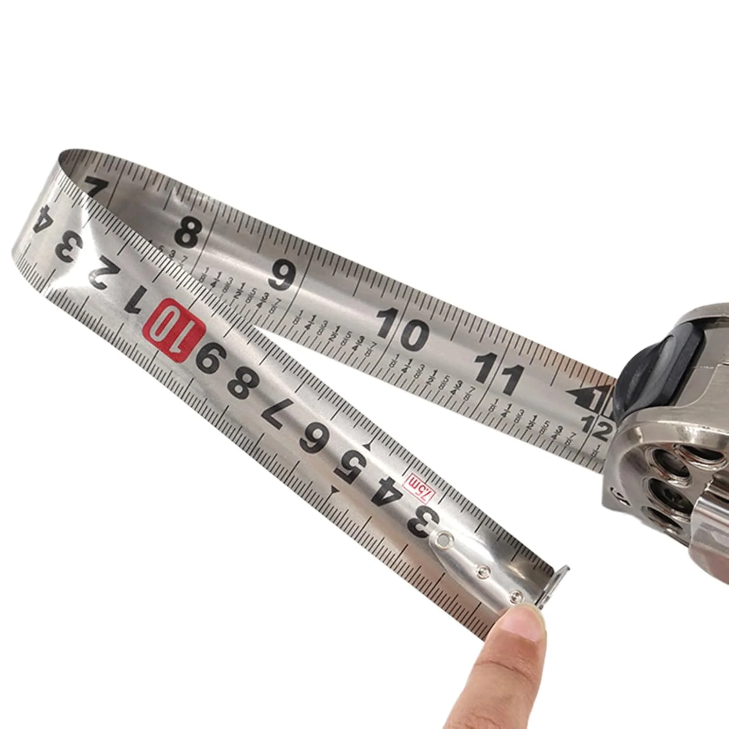 متر نواری استیل - متر اندازه گیری قابل افزایش - خط کش ضد آب برای مهندسی، نجاری، کارگاه خانگی، محل کار، گاراژ، کار دقیق و فضای باز