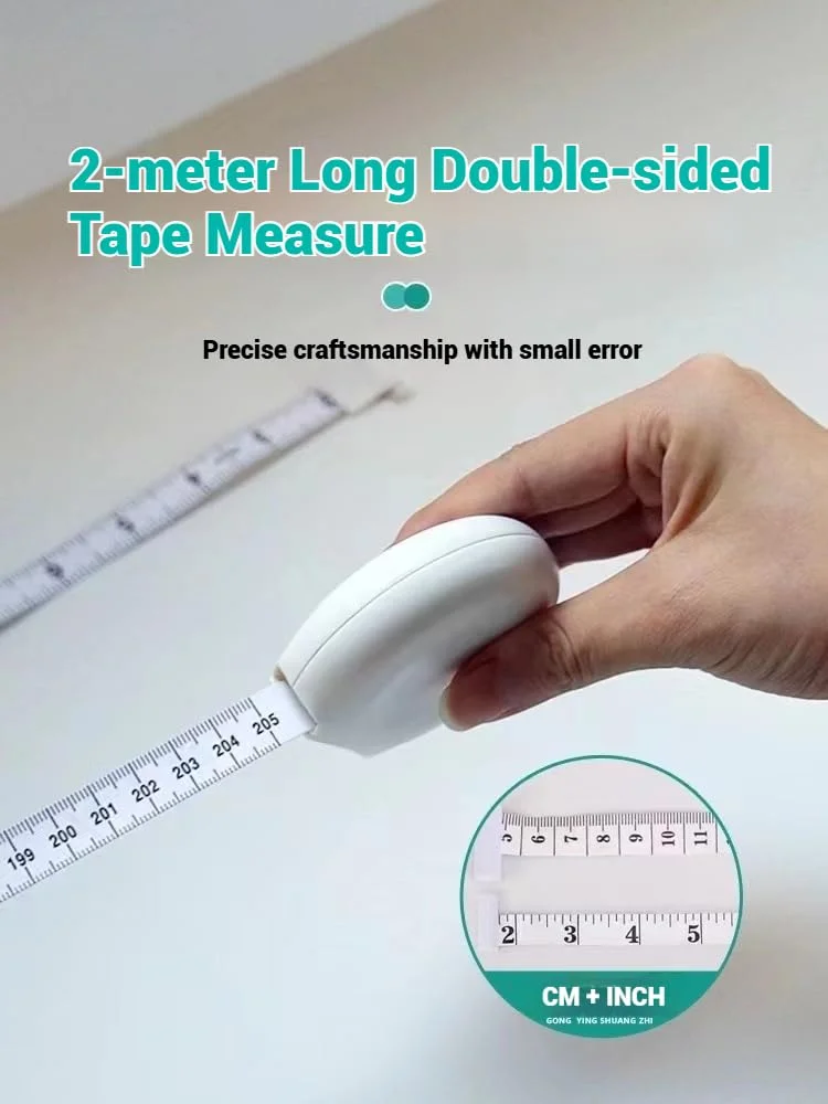 متر نواری بدن، دو مقیاسی (اینچ/سانتی متر) ابزار اندازه گیری برای بازوها، کمر با جمع شدن تک لمسی، طراحی پلاستیکی ABS بادوام و قابل حمل (مشکی)