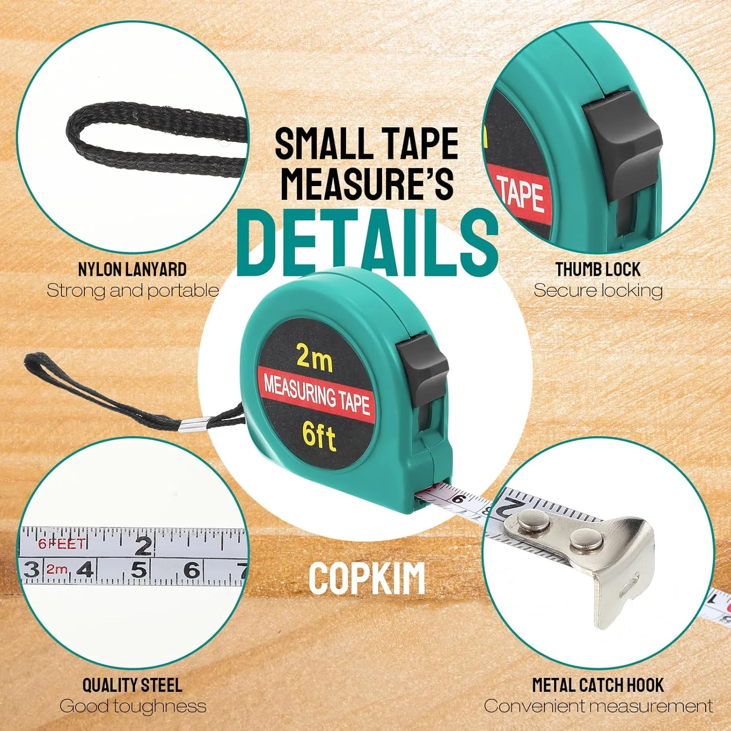 50 عدد متر نواری کوچک 1.8 متری جمع شونده، ابزار اندازه گیری جیبی کوچک برای هدایا و مهمانی ها (سبز آبی)