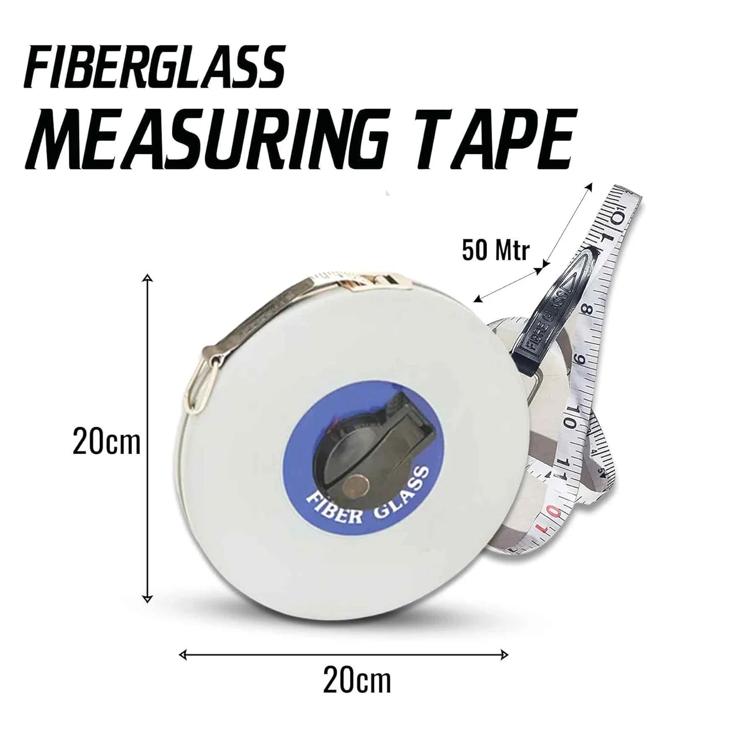 متر فایبرگلاس 50 متری کینگ ماریوت | متر اندازه گیری بادوام و انعطاف پذیر | ایده آل برای ساخت و ساز، خیاطی و پروژه های DIY