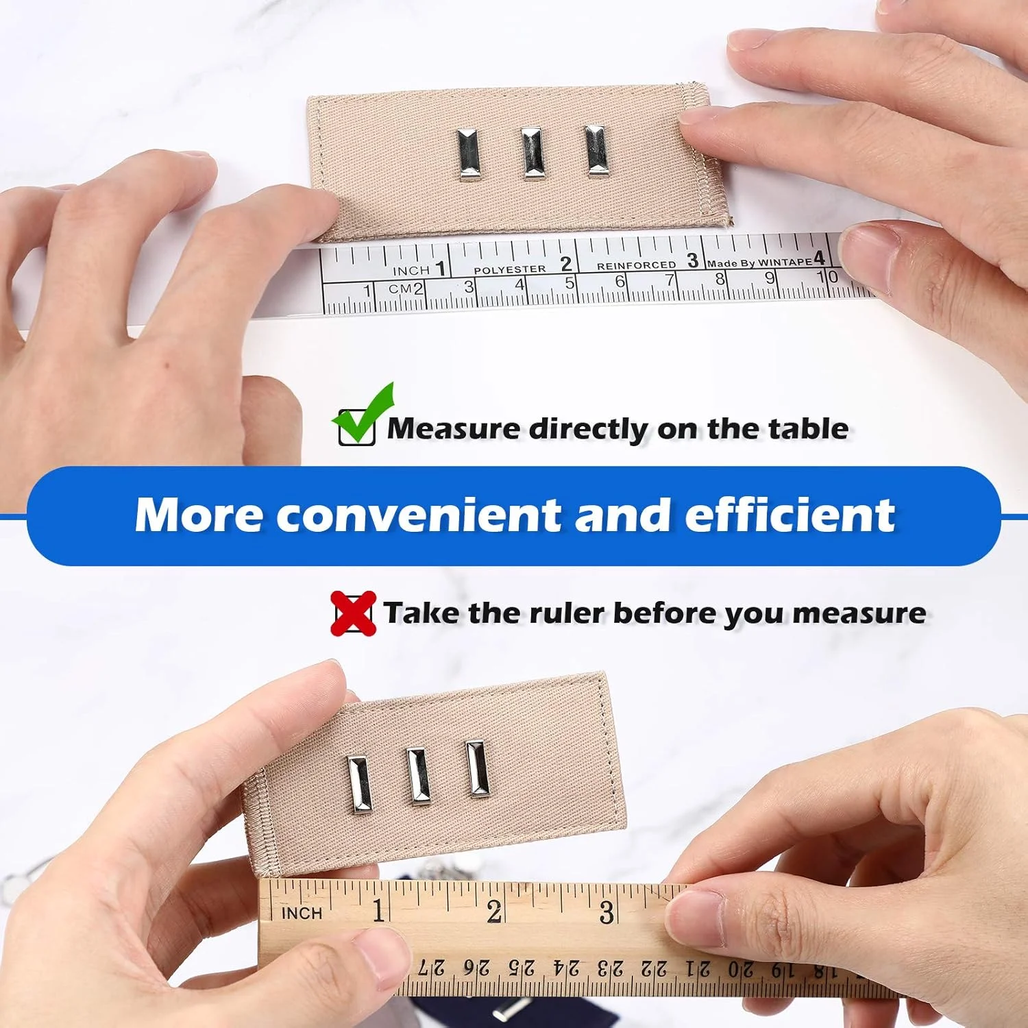 نوار اندازه گیری چسبی زونون 3 عددی، خط کش میز کار با پشت چسبی، نوار اندازه گیری دو مقیاسی برای کار، نجاری، میز طراحی (101 سانتی متر، 61 سانتی متر، 30 سانتی متر)