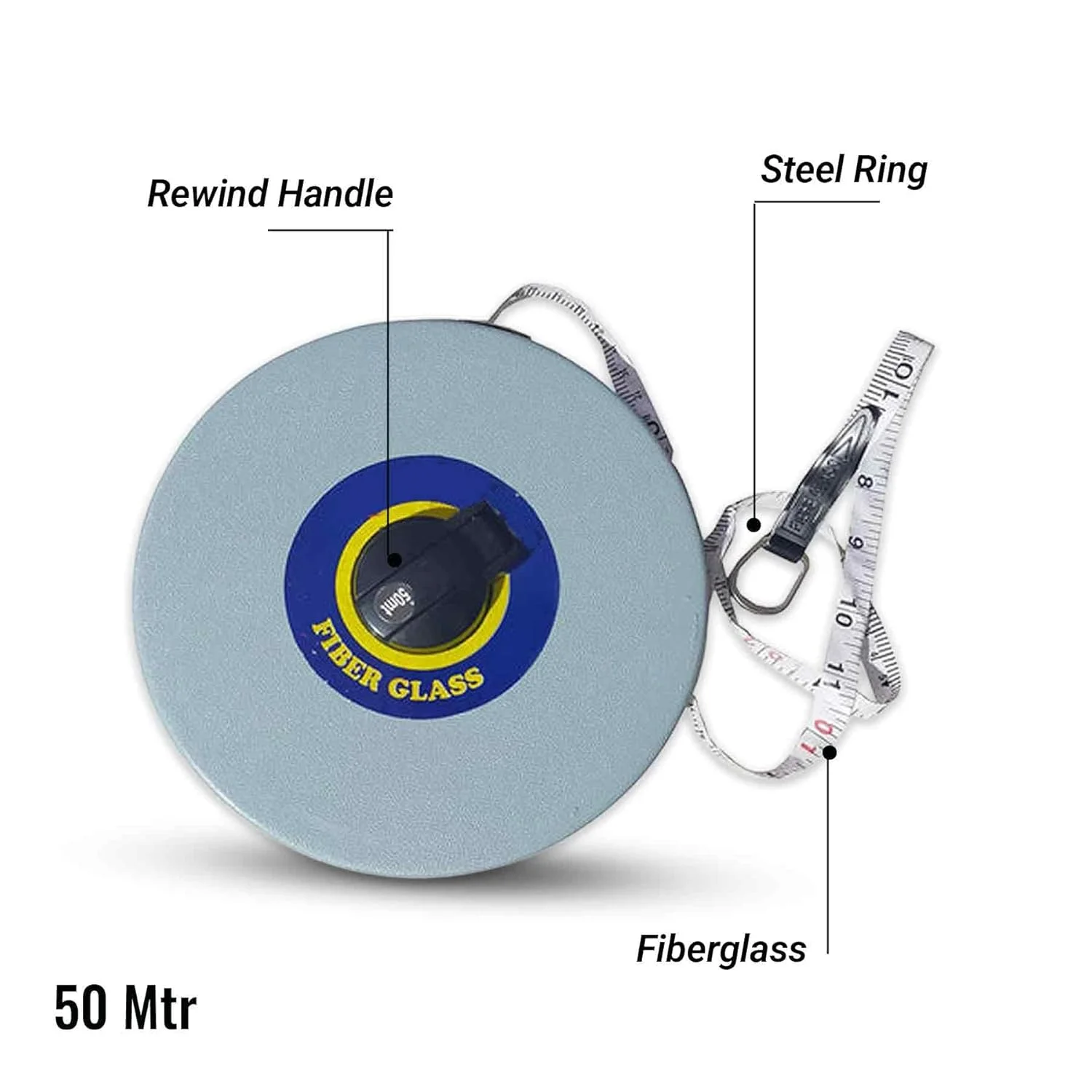 متر فایبرگلاس 50 متری کینگ ماریوت | متر اندازه گیری بادوام و انعطاف پذیر | ایده آل برای ساخت و ساز، خیاطی و پروژه های DIY