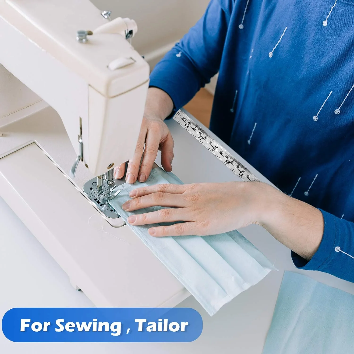 نوار اندازه گیری چسبی زونون 3 عددی، خط کش میز کار با پشت چسبی، نوار اندازه گیری دو مقیاسی برای کار، نجاری، میز طراحی (101 سانتی متر، 61 سانتی متر، 30 سانتی متر)