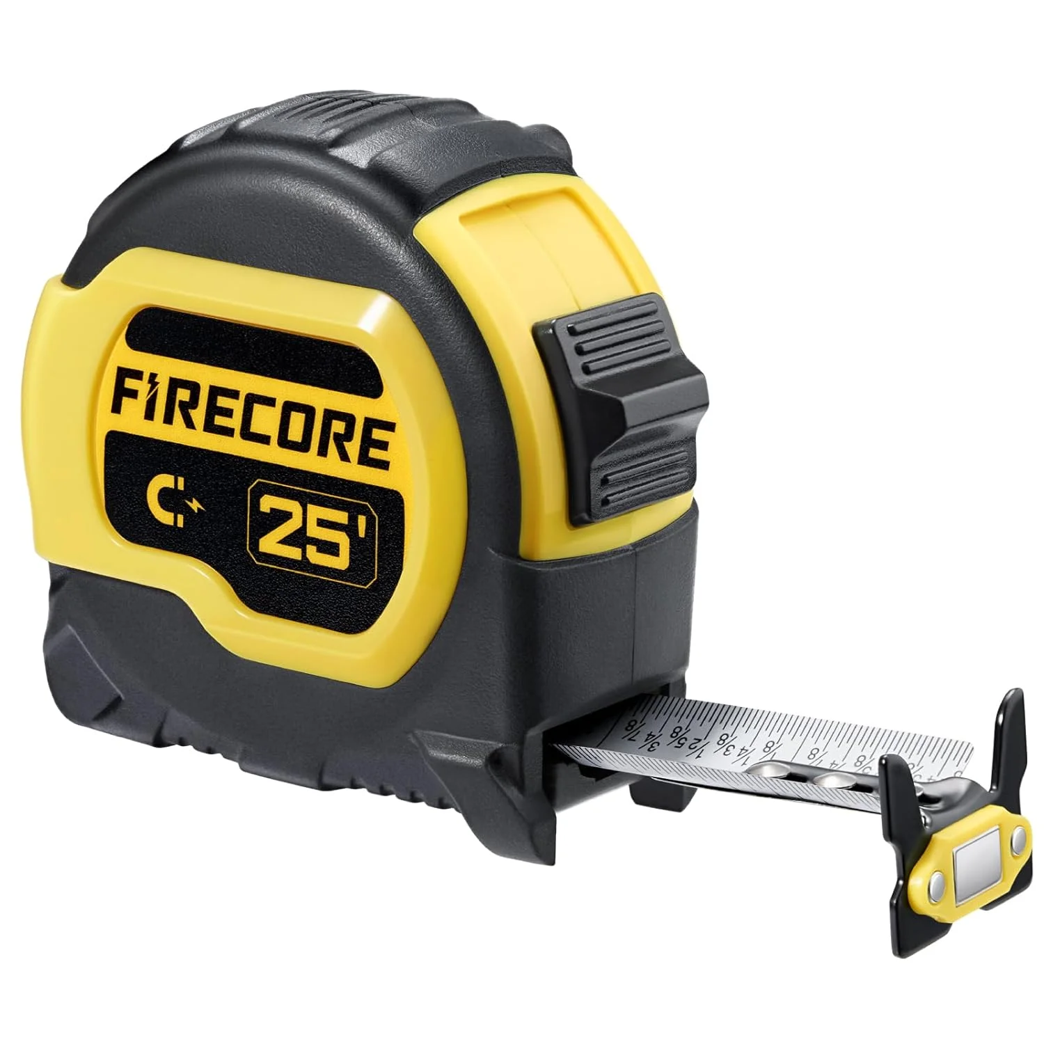 متر نواری فایرکُر 7.5 متری با قلاب دوطرفه مغناطیسی، متر جمع شونده 2.5 سانتی متری با قابلیت خواندن آسان از هر دو طرف، روکش نایلونی و ترمز انگشتی برای ساخت و ساز و نجاری متر نواری فایرکُر 7.5 متری با قلاب دوطرفه مغناطیسی، متر جمع شونده 2.5 سانتی متری با قابلیت خواندن آسان از هر دو طرف، روکش نایلونی و ترمز انگشتی برای ساخت و ساز و نجاری