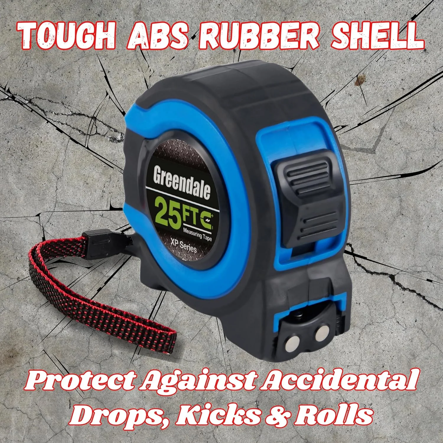 گریندل - بسته 3 عددی - متر نواری 7.5 متری - خواندن آسان اعداد کسری تا 1/8 اینچ - نوک مغناطیسی - قفل شست و سریع - جمع شونده خودکار - گیره کمربند