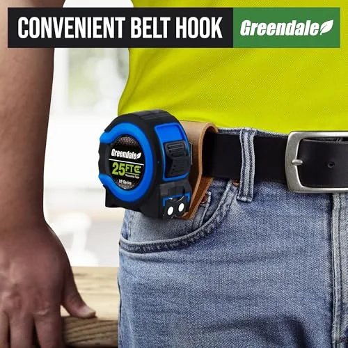 گریندل - بسته 3 عددی - متر نواری 7.5 متری - خواندن آسان اعداد کسری تا 1/8 اینچ - نوک مغناطیسی - قفل شست و سریع - جمع شونده خودکار - گیره کمربند