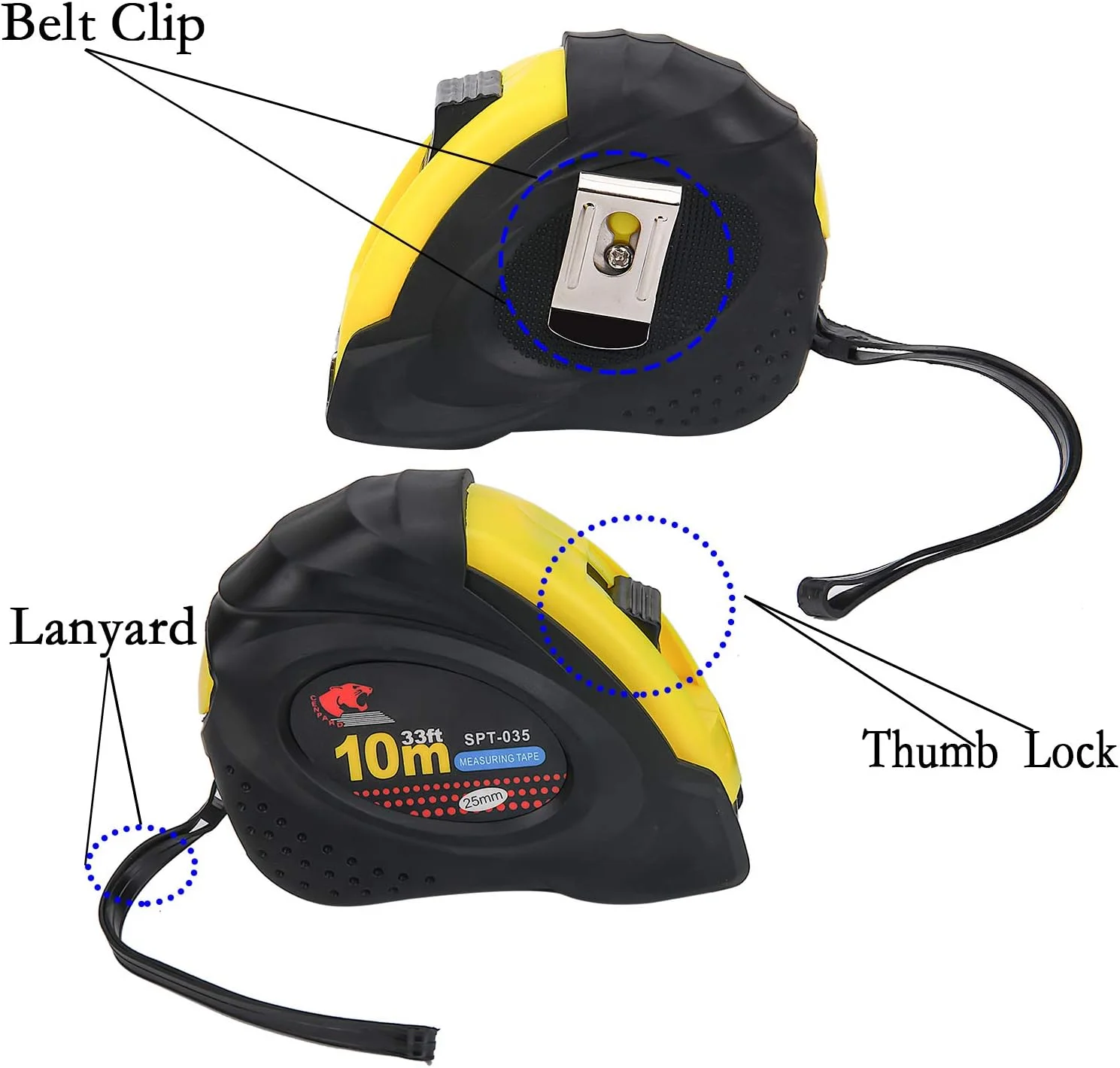متر فلزی Lulonpon، 10 متر/32 فوت، متر نواری، متریک و اینچی، متر کوتاه، خط کش جیبی، ابزار اندازه گیری صنعتی (10 متر/32 فوت)