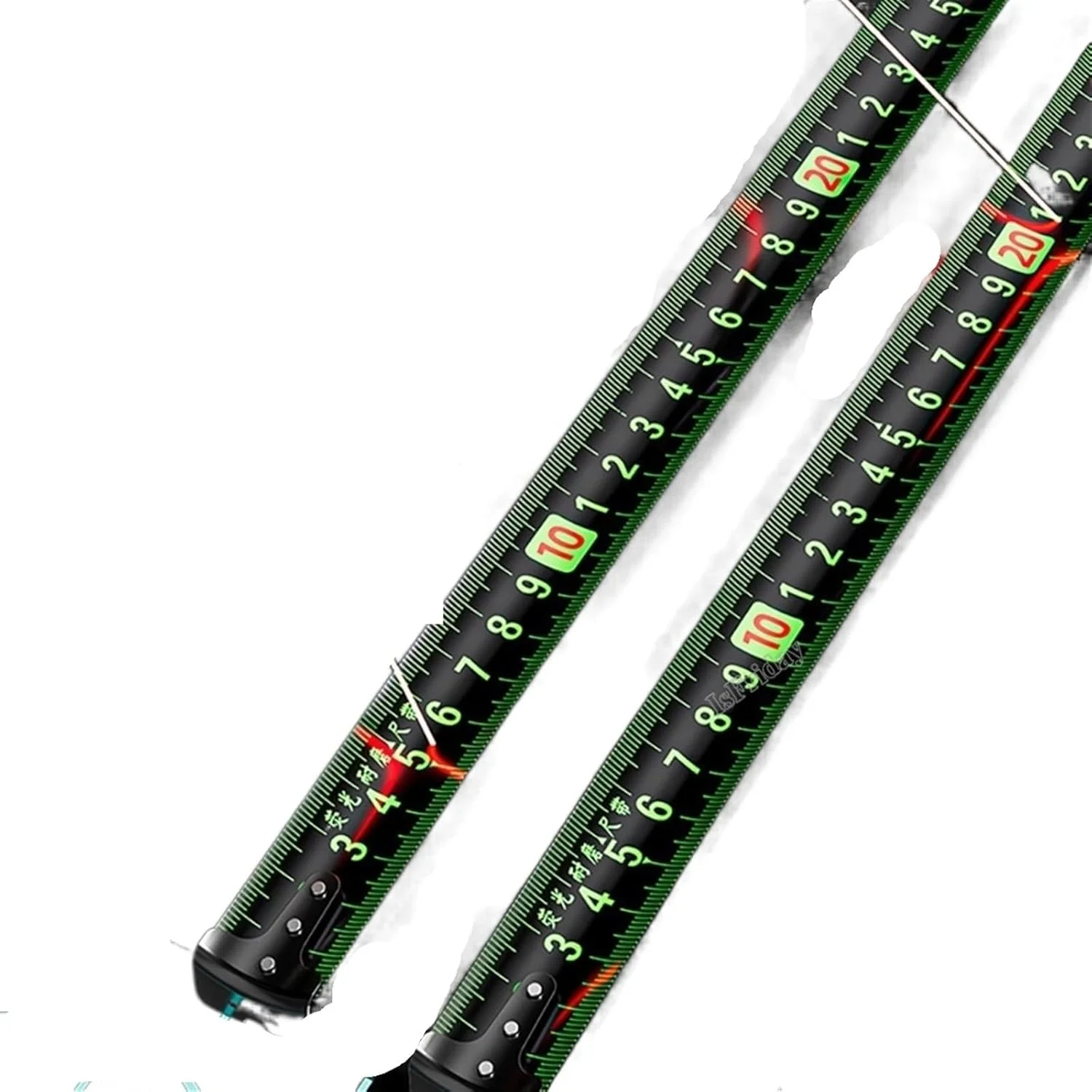 متر نواری WMGSDWB خود قفل شونده فلورسنت، متر نواری فولادی با دقت بالا، ابزار اندازه گیری جعبه کد جوهر افشان لیزری، خط کش متر پهن شده