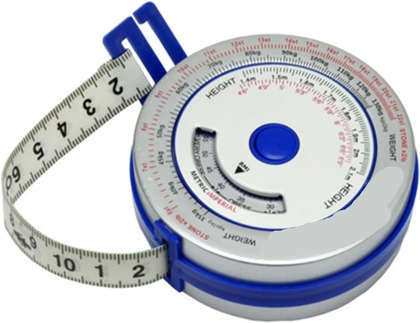 متر نواری WMGSDWB، متر نواری شاخص توده بدنی، دکمه فشاری جمع شونده قفل شونده