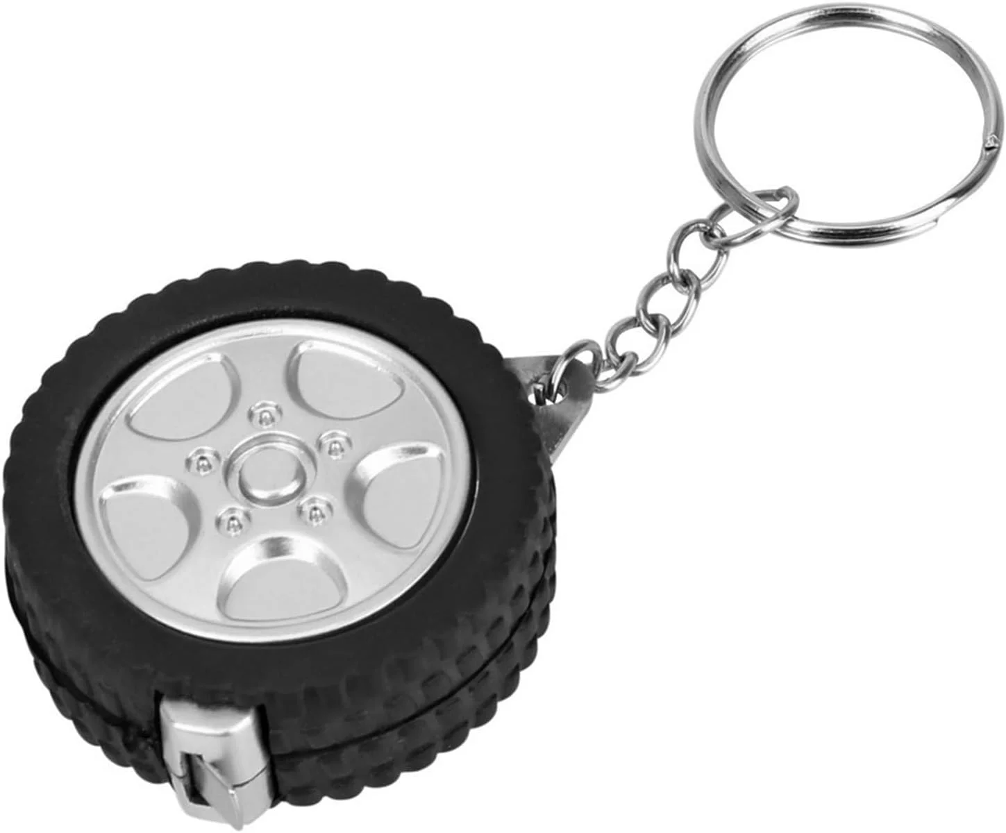 متر نواری WMGSDWB، متر نواری مینی جمع شونده طرح تایر، سانتی متر/فوت، جاکلیدی خط کش برای مسافرت، کمپینگ، ابزار خیاطی