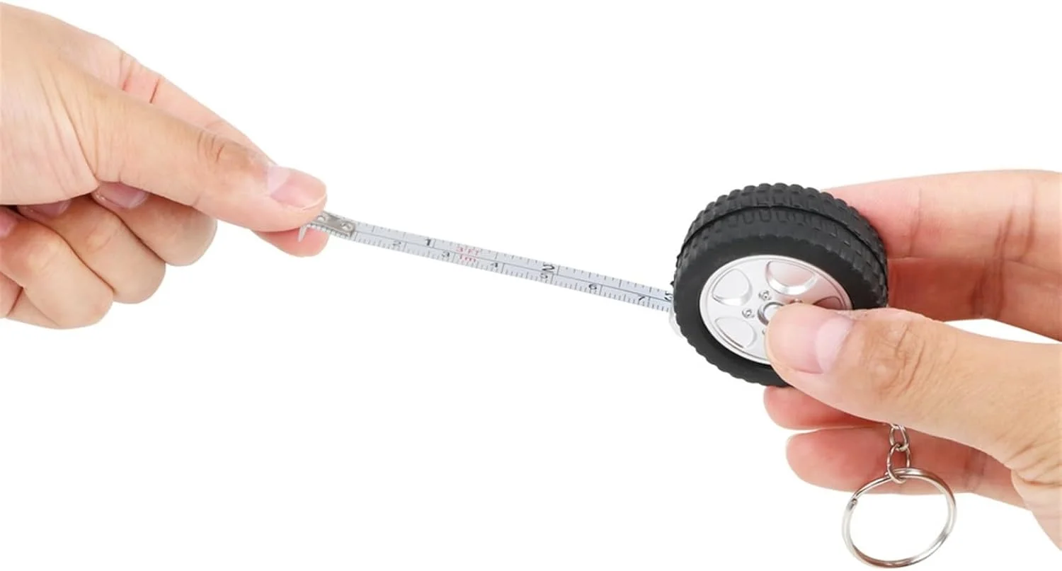 متر نواری WMGSDWB، متر نواری مینی جمع شونده طرح تایر، سانتی متر/فوت، جاکلیدی خط کش برای مسافرت، کمپینگ، ابزار خیاطی متر نواری WMGSDWB، متر نواری مینی جمع شونده طرح تایر، سانتی متر/فوت، جاکلیدی خط کش برای مسافرت، کمپینگ، ابزار خیاطی