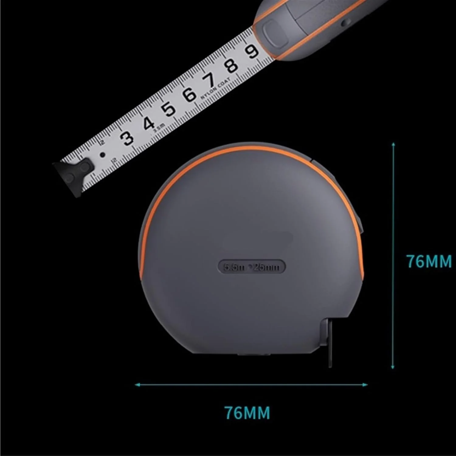 متر نواری با دقت بالا، متر نواری تلسکوپی دو طرفه (5.5 متر، 25 میلی متر)
