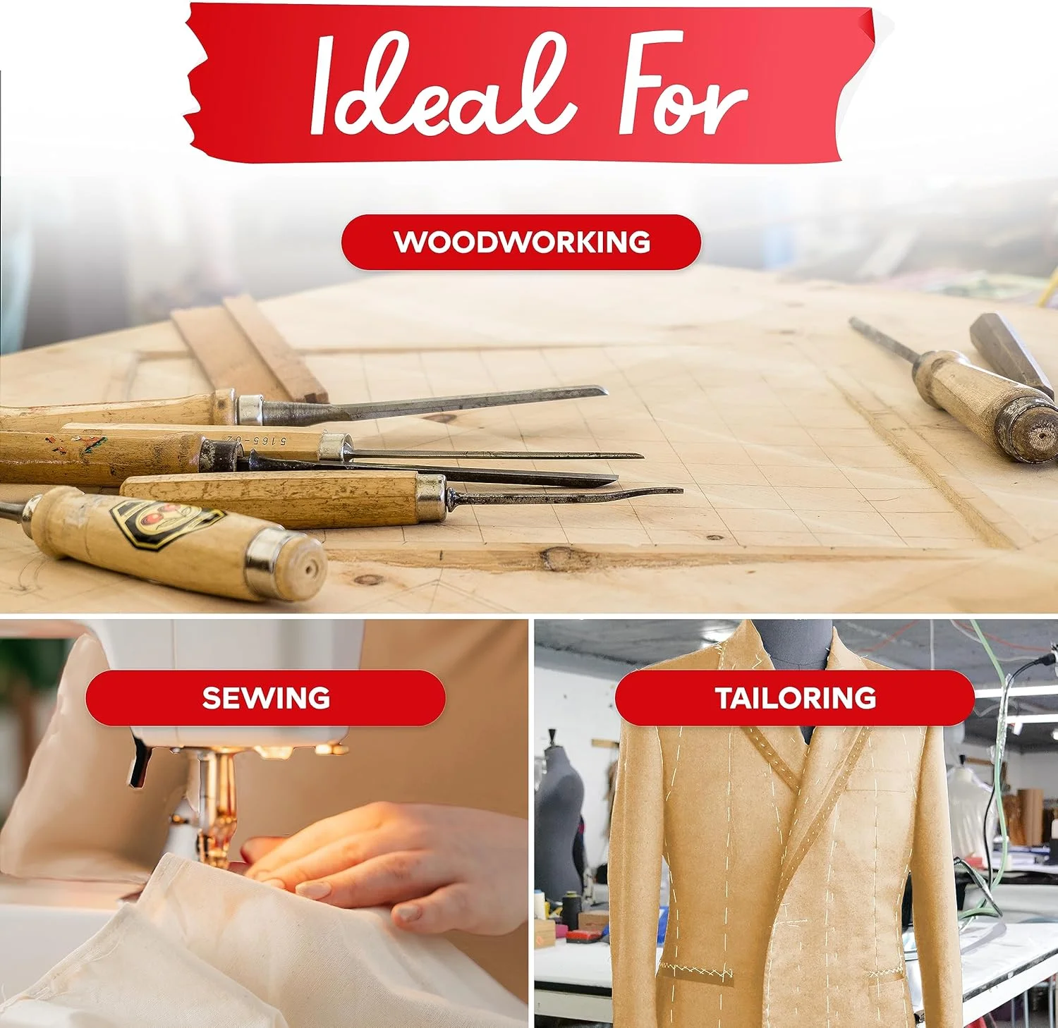 نوار اندازه گیری XFasten با پشت چسب دار، 1.27 سانتی متر × 3.65 متر، سفید (بسته 2 عددی)