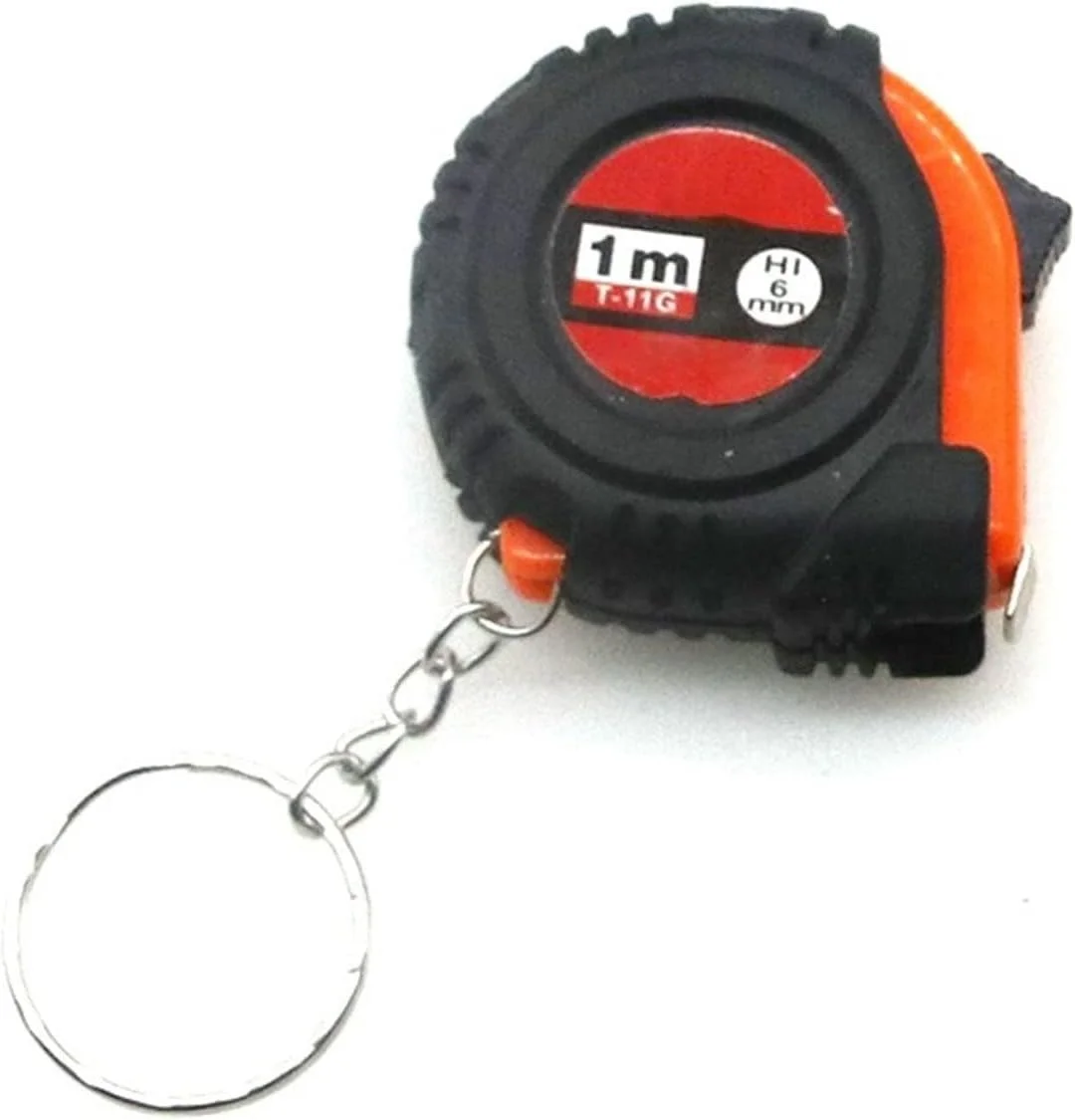 متر نواری YHUAEE، متر نواری مینیاتوری برقی جاکلیدی، خط کش کششی جهانی، متر نواری متریک، متر نواری جمع شونده، ابزار خیاطی (نارنجی)